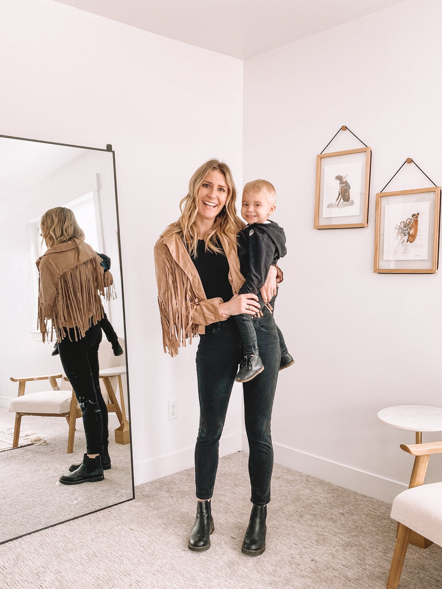 Camel Brown Fringe Jacket - Mommy and Me Clothes