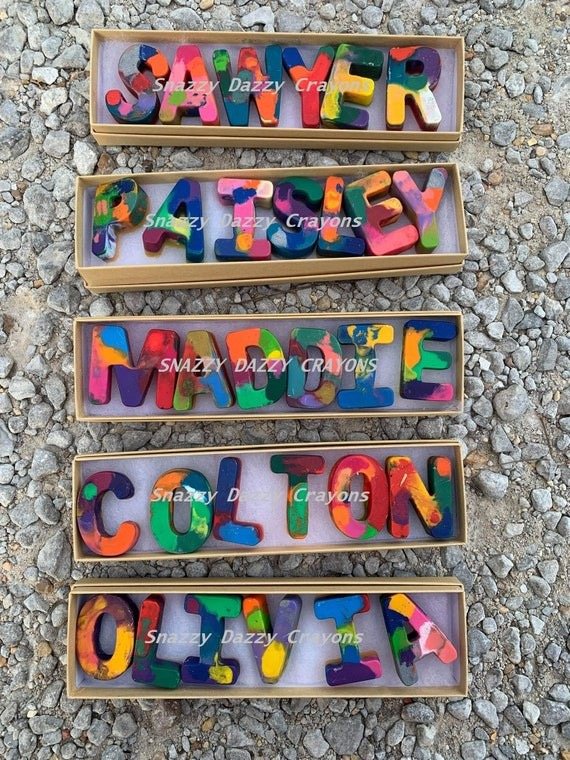 Baby-Kids Easter Basket Ideas - Personalized Name Crayons