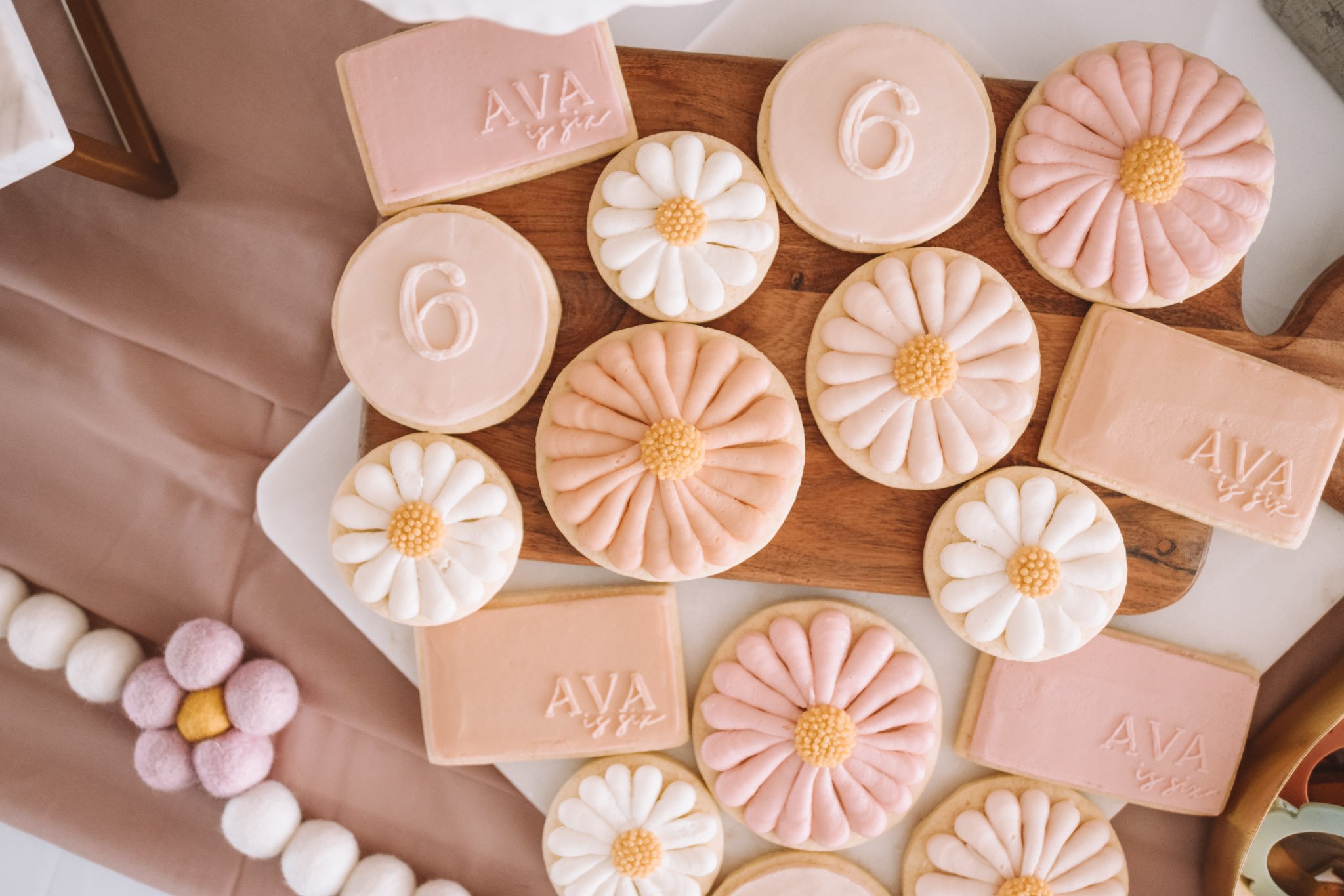 Kids Flower Party Cookies | Ava’s 6th Birthday