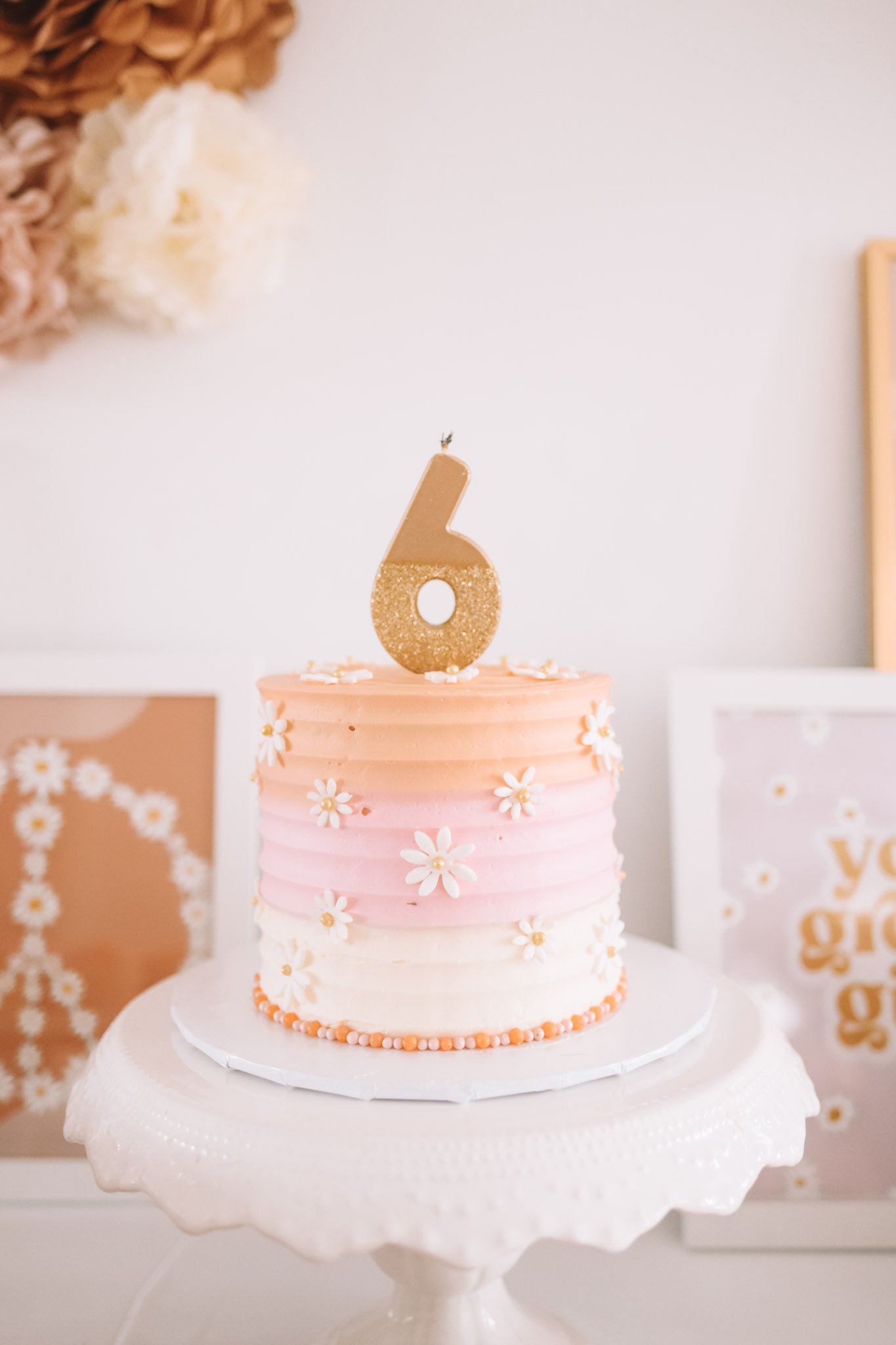 Daisy Flower Birthday Cake | Ava's 6th Birthday
