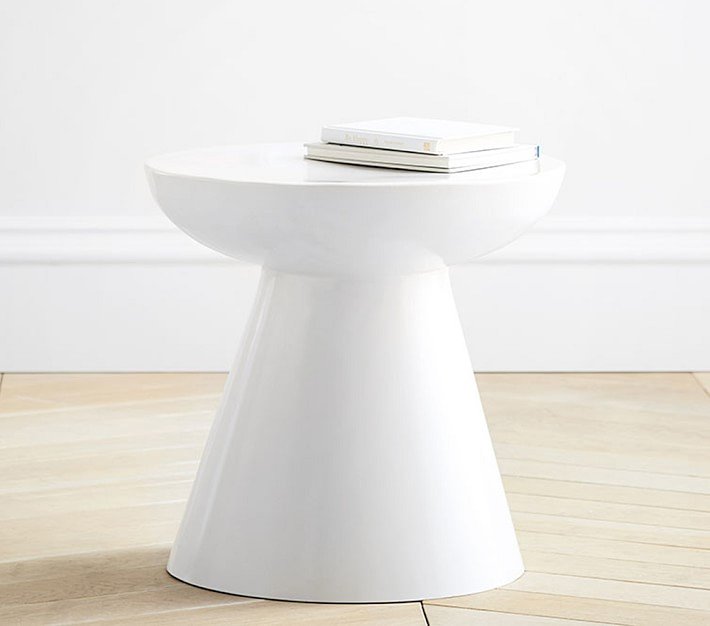 Collins White Round Side Table