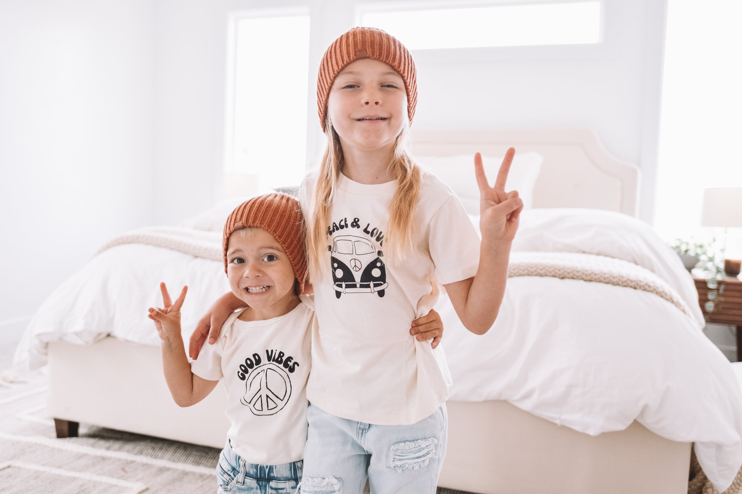 Kids Graphic Tees-Onesies -- Tenth &amp; Pine Peace and Love Collection