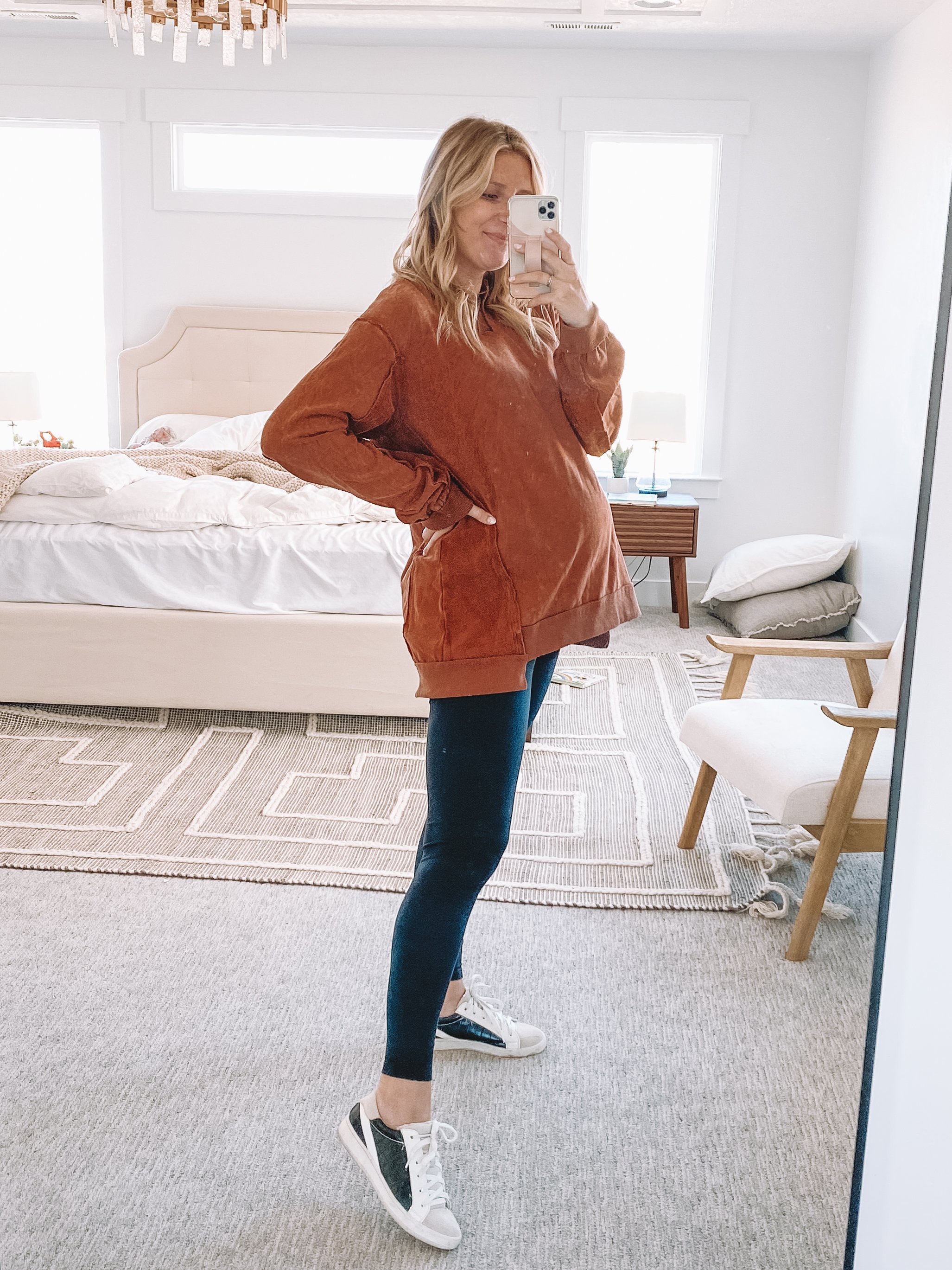 Rust Sweater - Bump-Friendly Fall Outfits