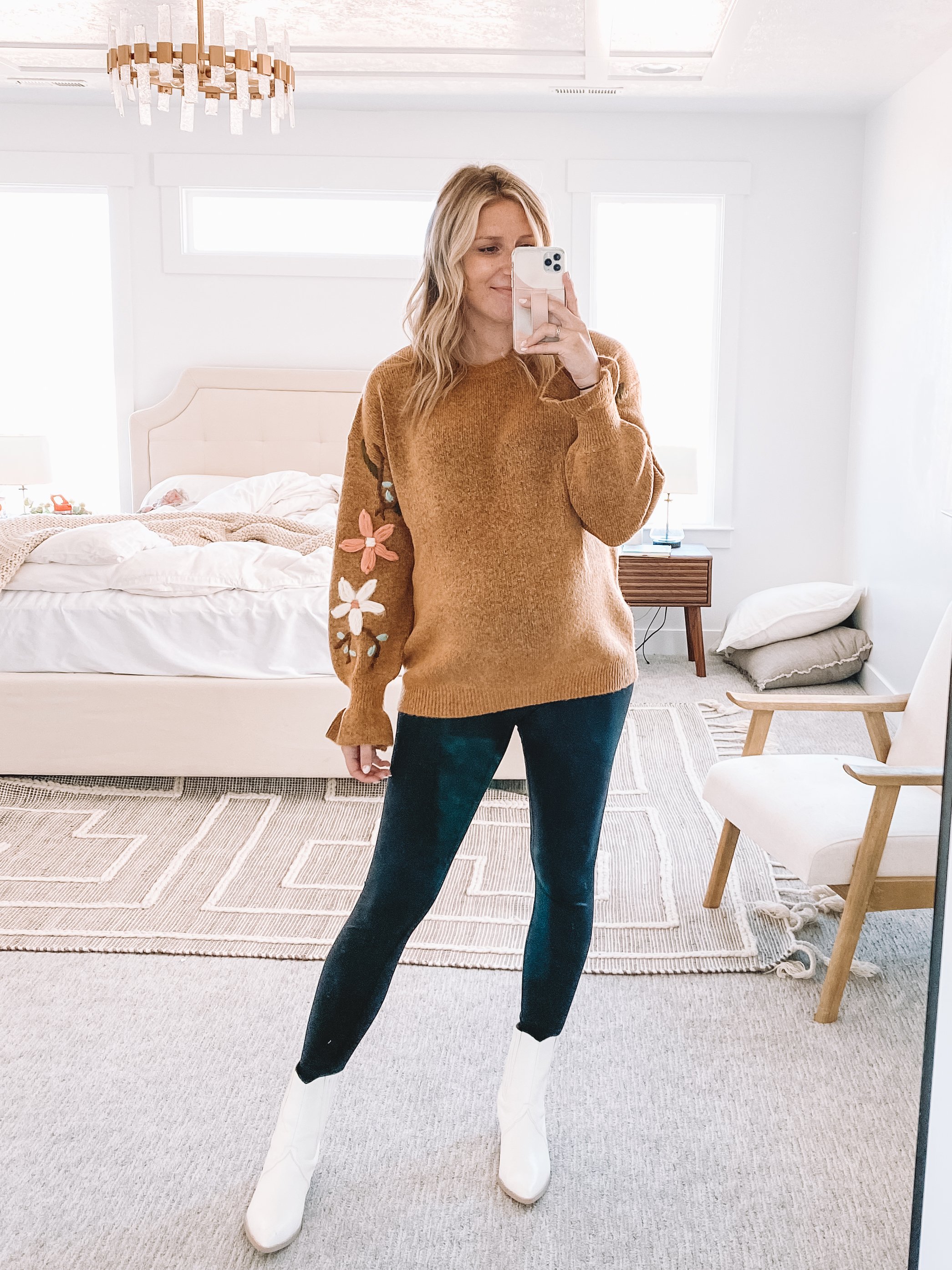Mustard Sweater - Bump-Friendly Fall Outfits