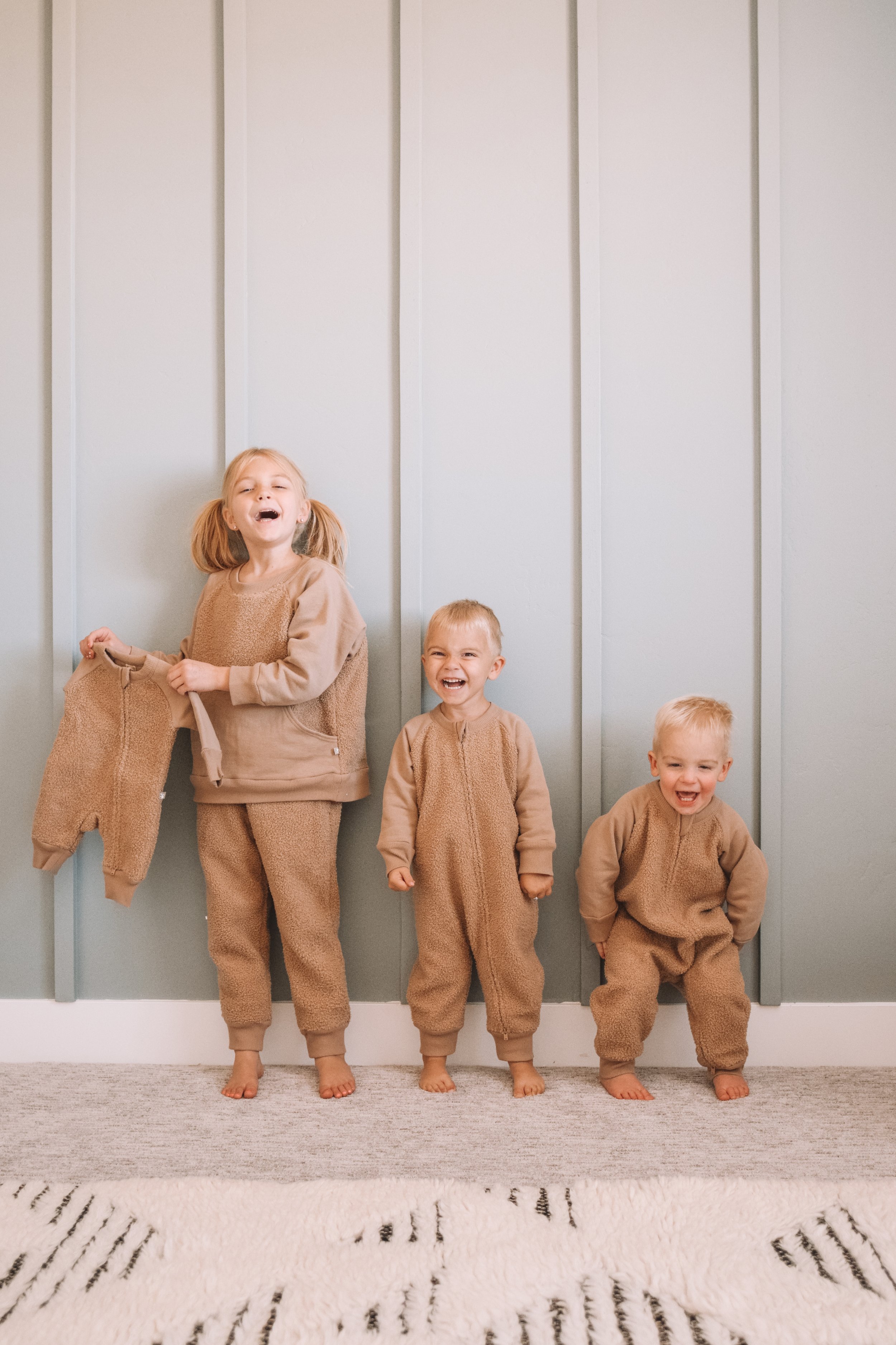 Kids Sherpa Sweatsuits and Onesies- Goumi Fall Collection