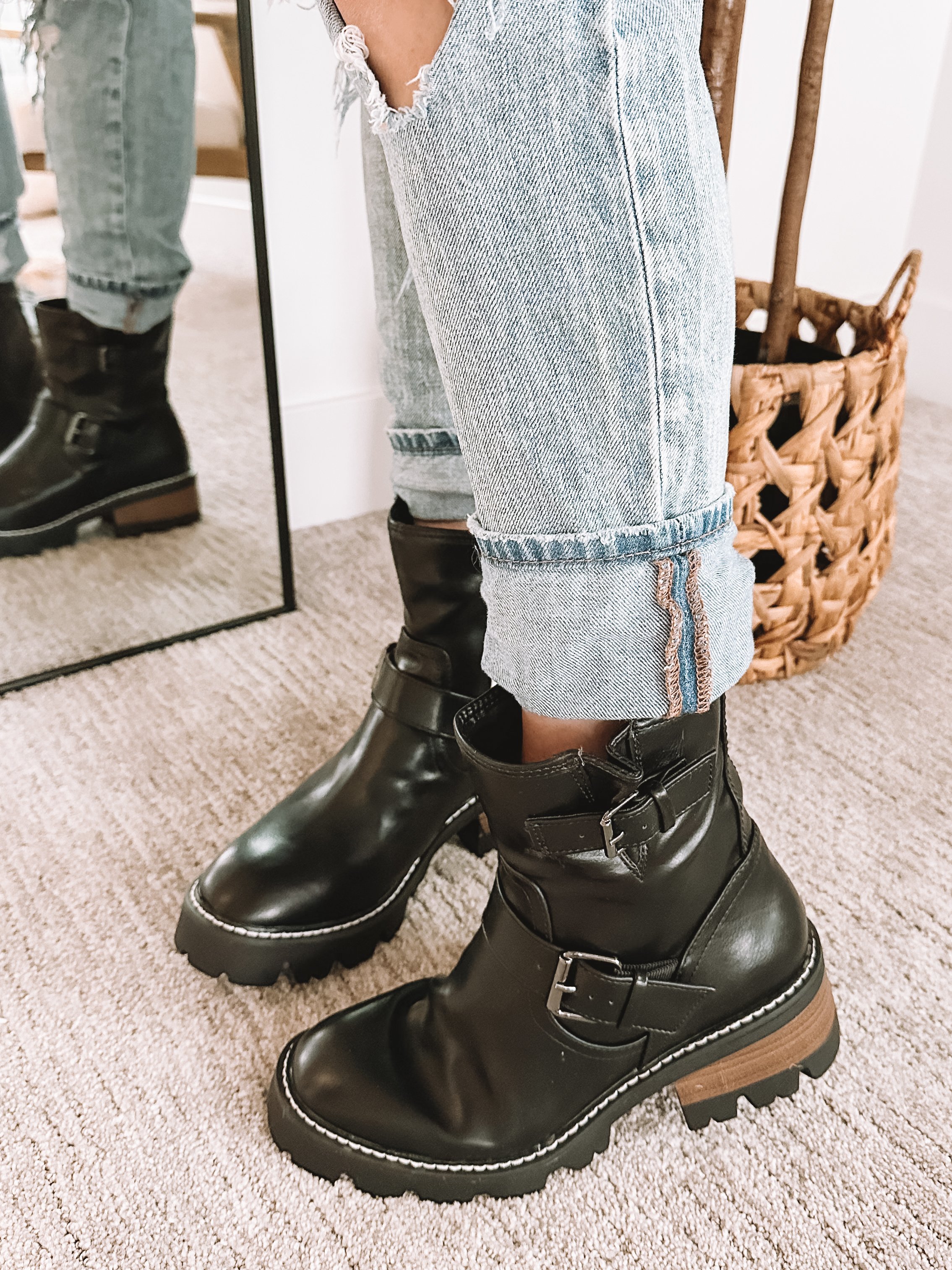 Target Boots - Black Buckle Moto Boots