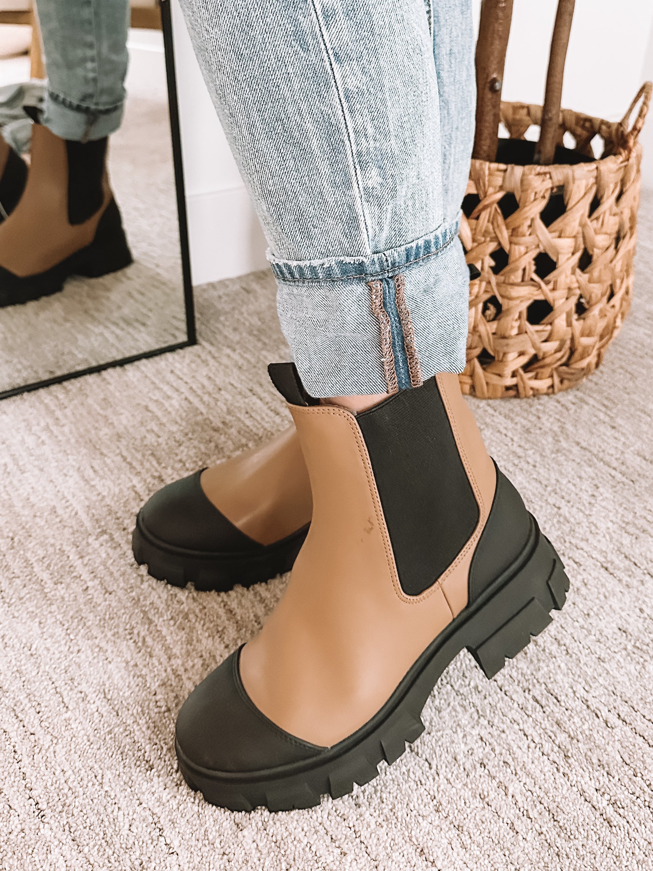 Target Boots - Tan and Black Chelsea Boots