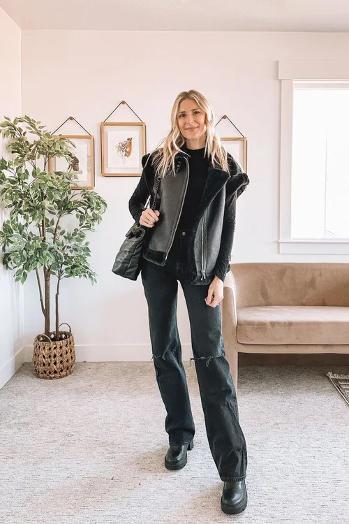 sachin and babi light blue dress All Black Winter Outfits — Jenn Hallak