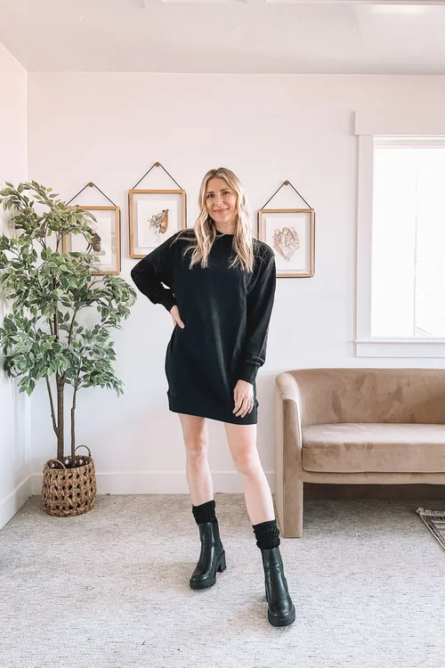 navy blue dress for baby girl Elegant And Pretty Women Dresses Autumn Winter New Black Sexy Short Dress  Female V Neck Long Sleeve Slim Solid Color Mini Dress main image 1