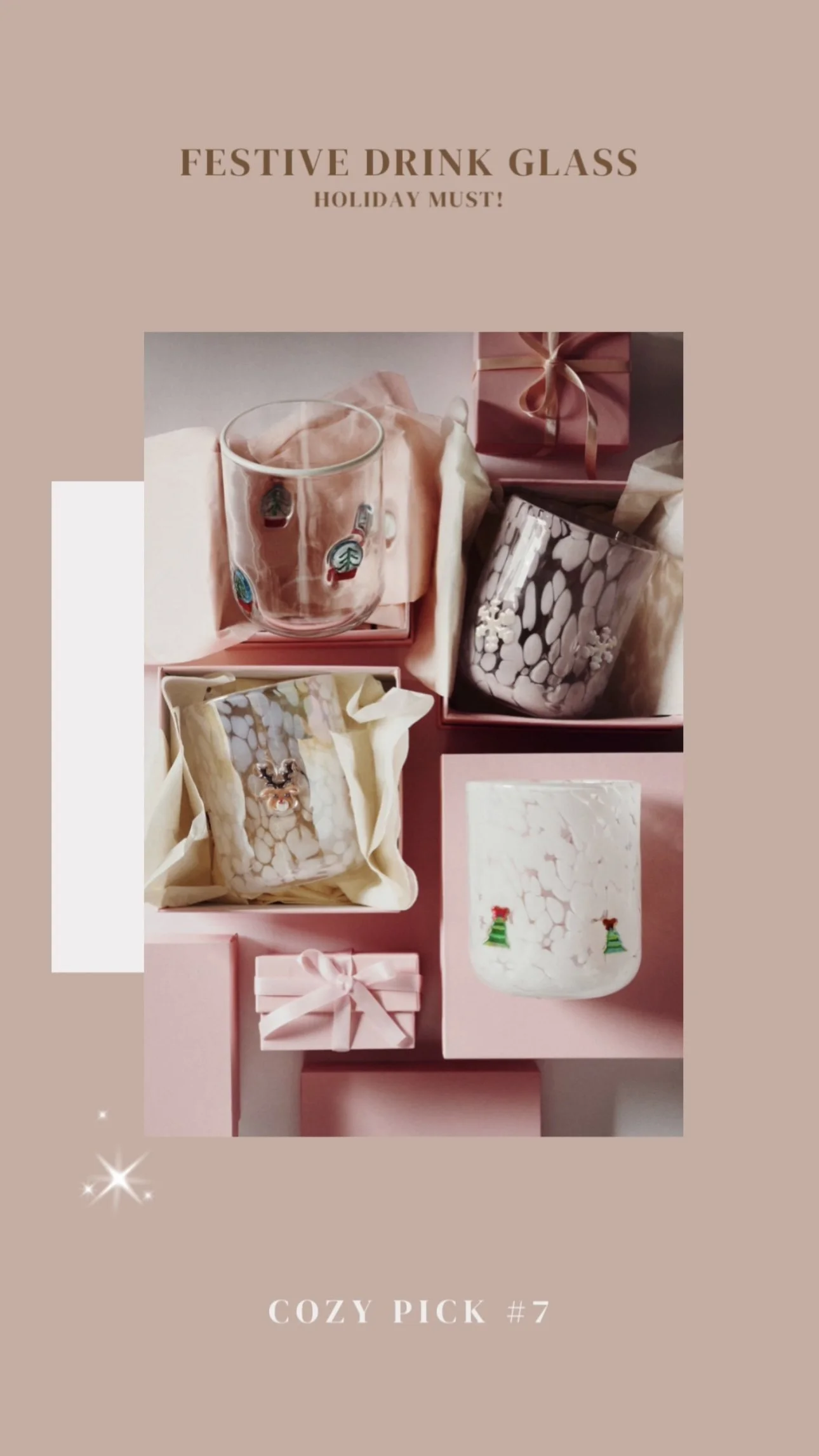Holiday Drink Glass Mom Gift