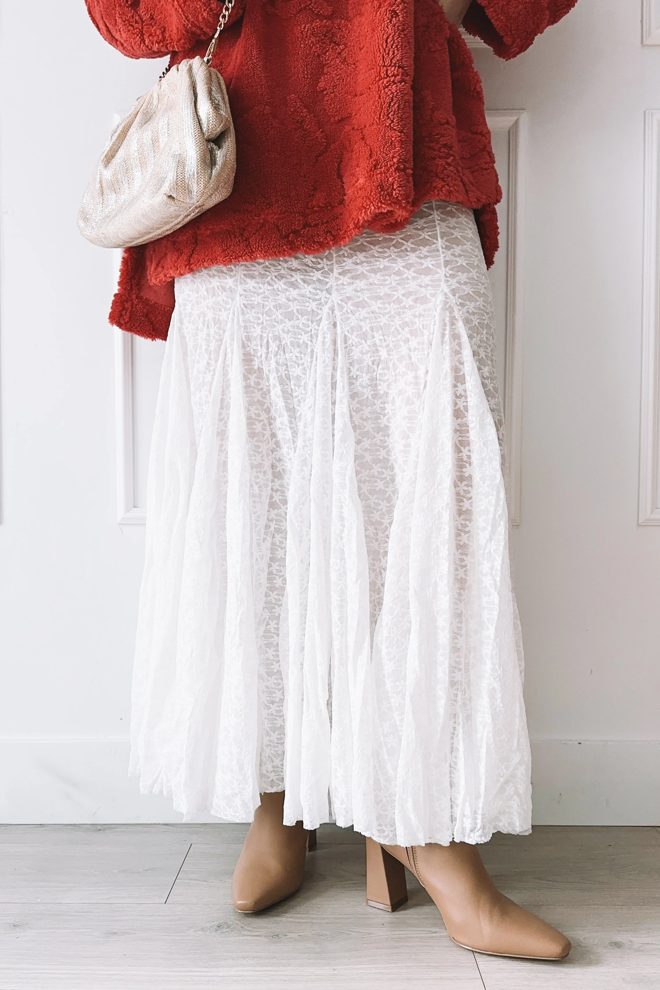 Holiday to Everyday Winter Outfit with Red Textured Sweater