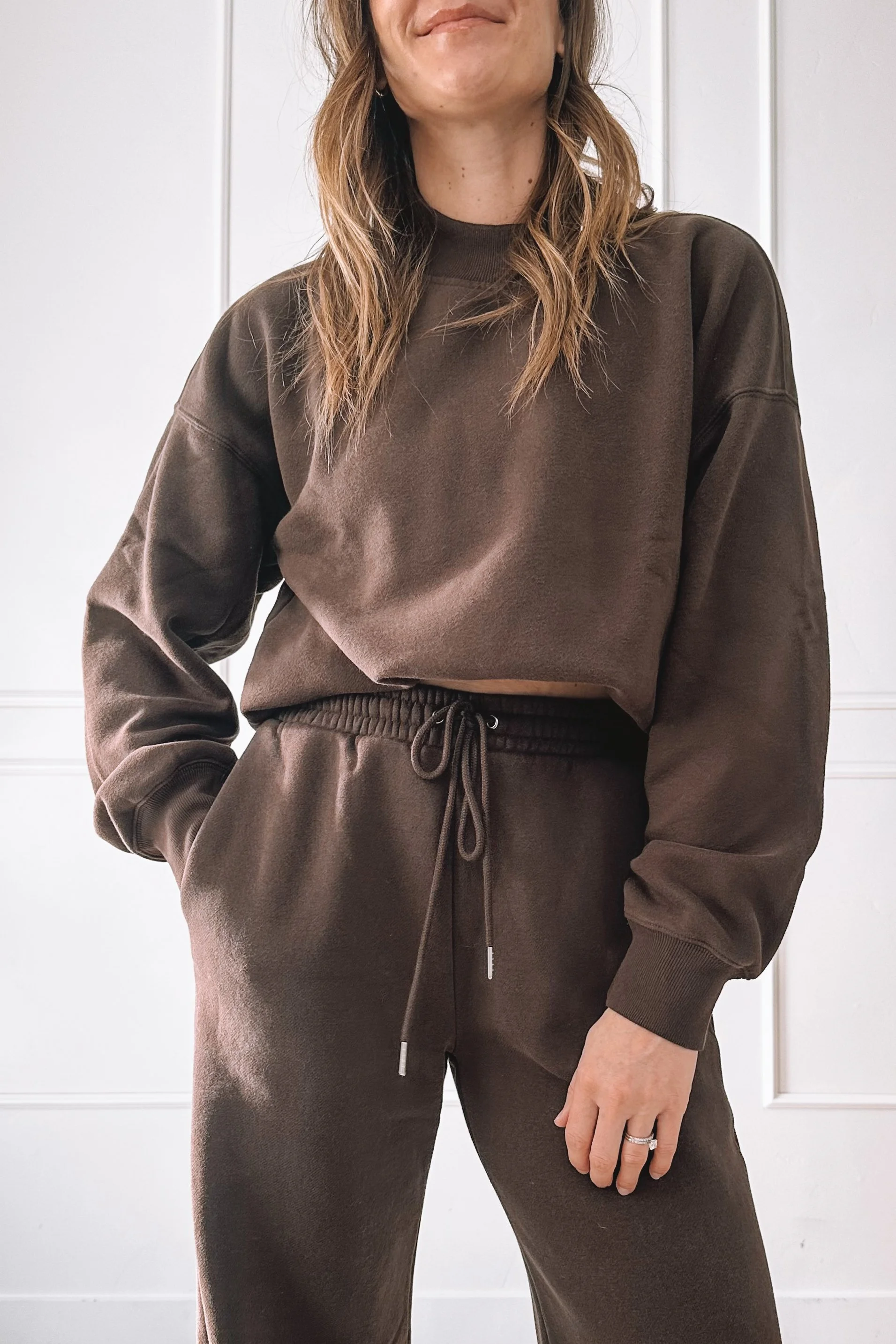 Cozy Brown Matching Set Styled Casually