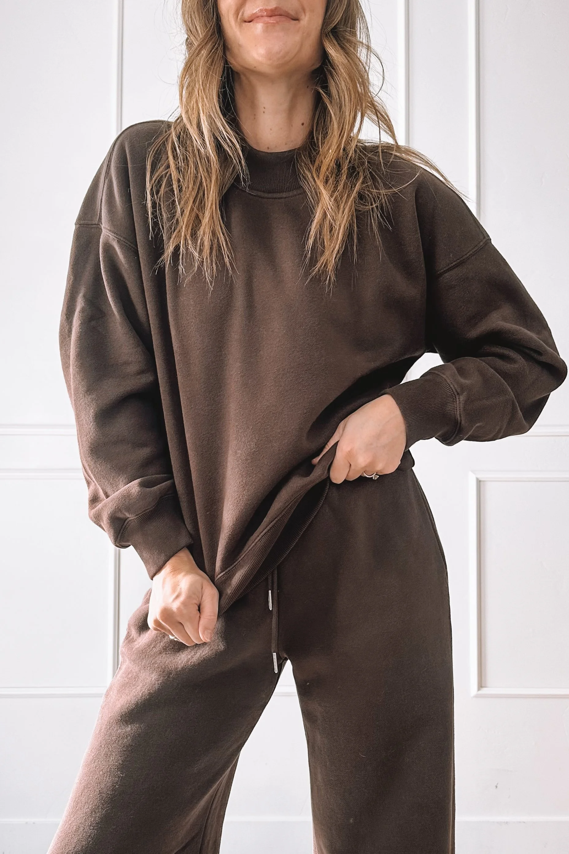 Neutral Brown Lounge Set Outfit