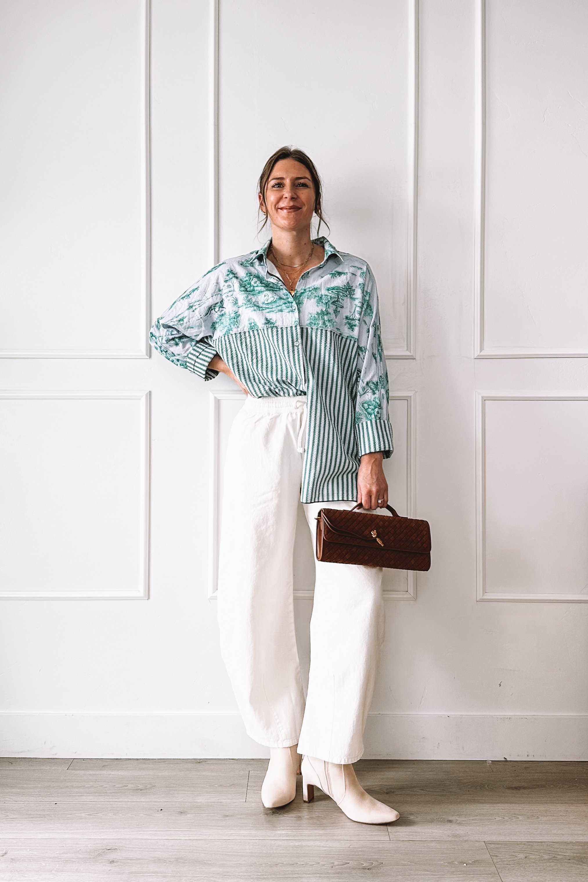 Pajama Top Outfit With Heels