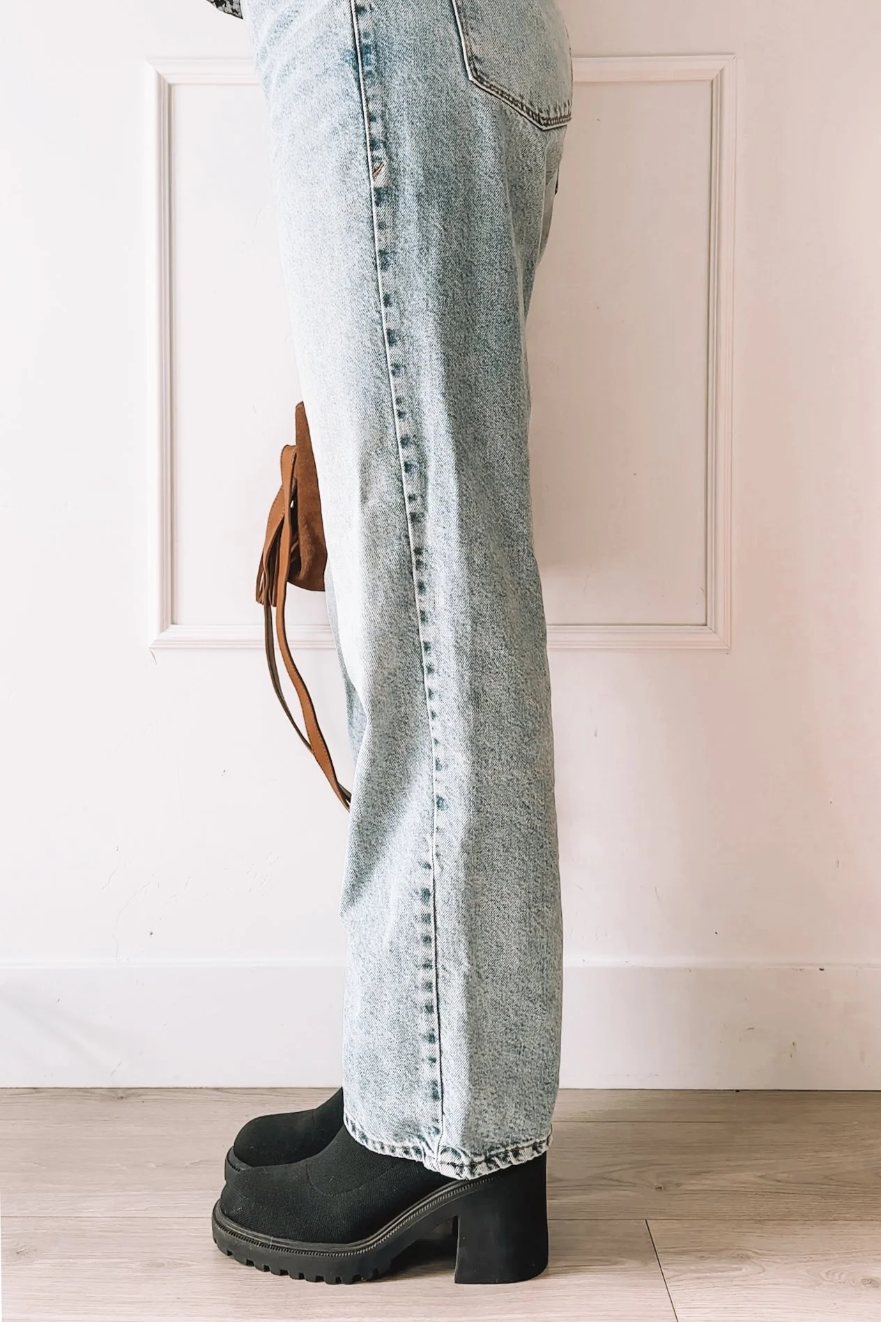 Everyday Lace Outfit with Jeans and Platform Boots