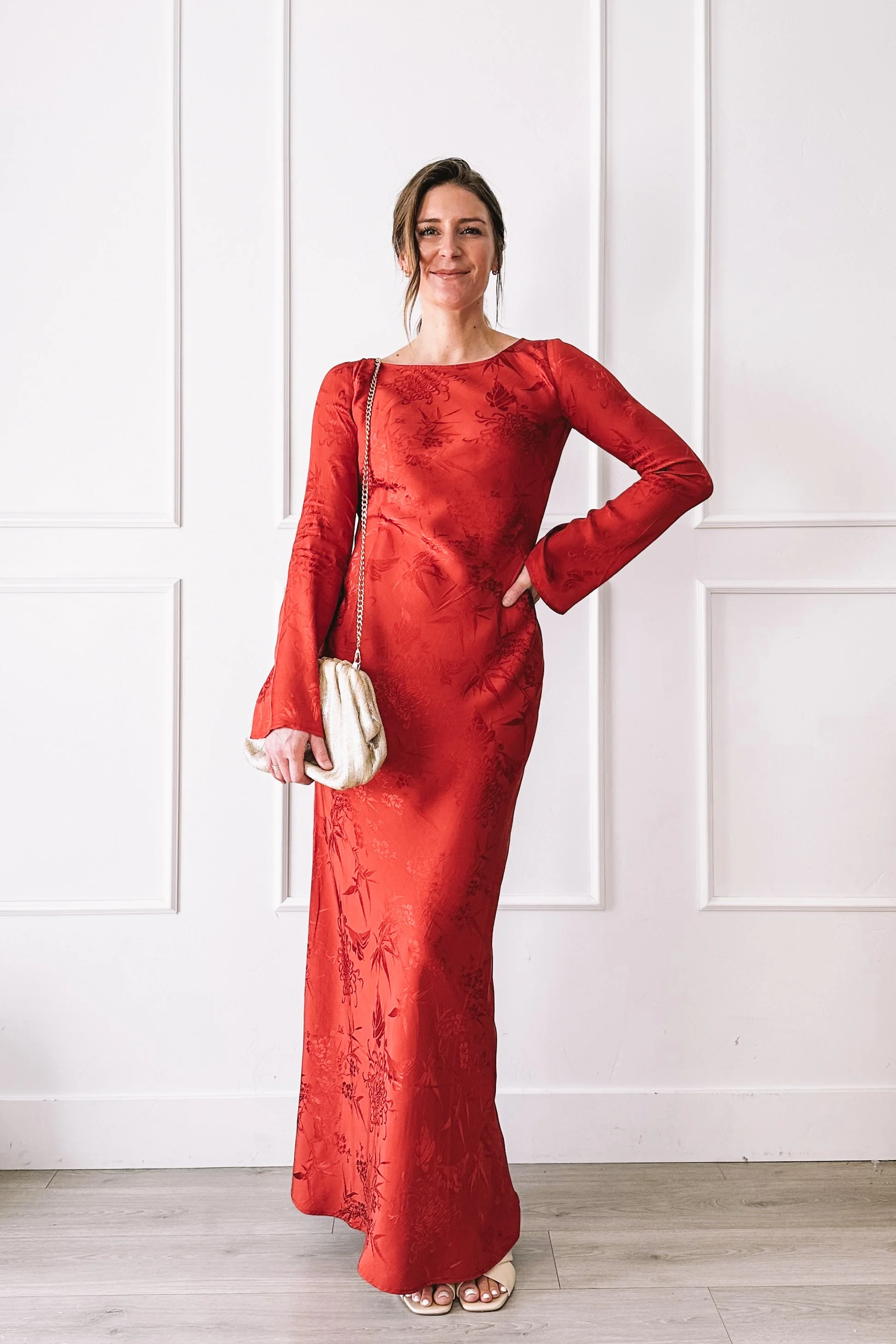 Red Maxi Dress Valentine's Day Outfit