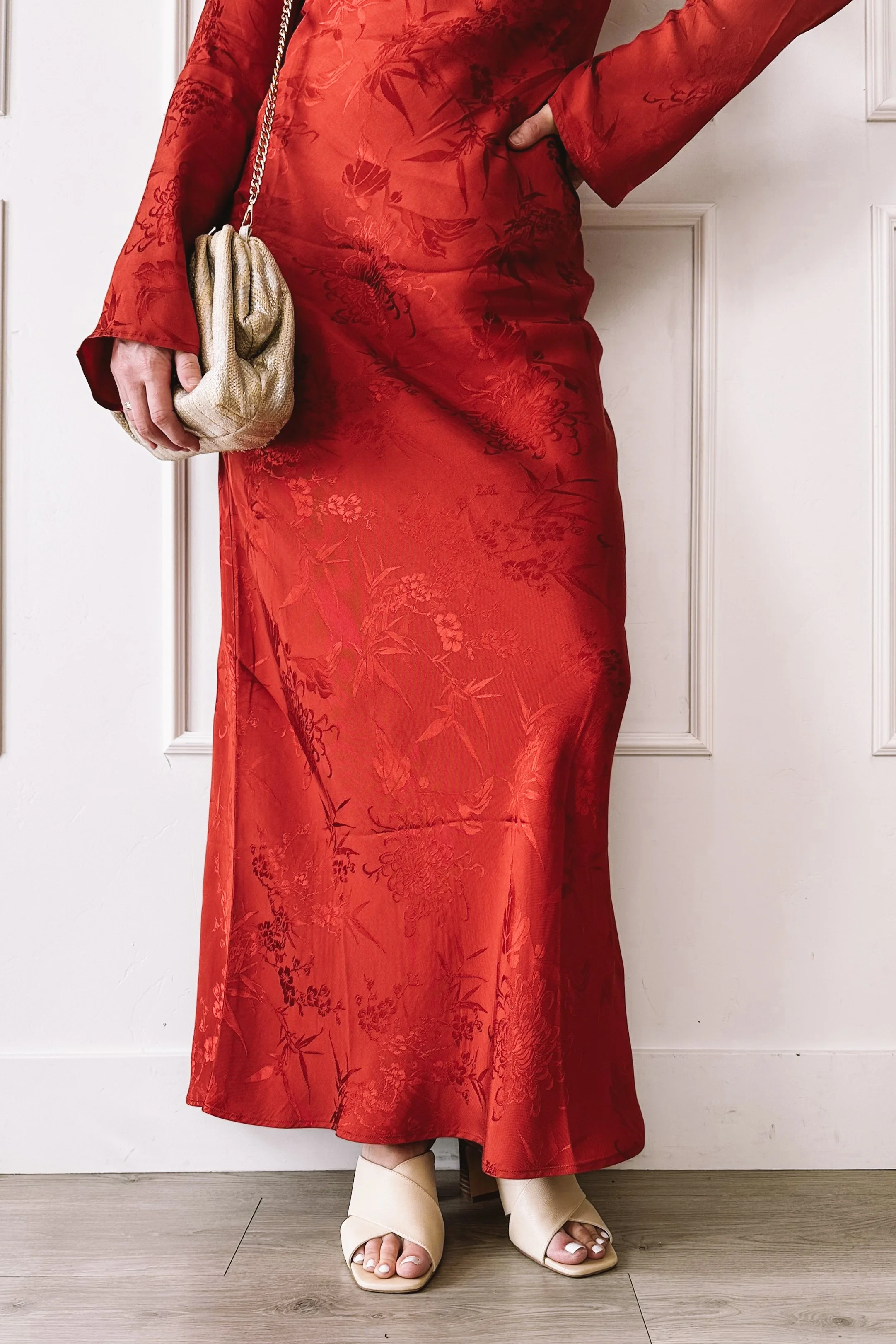 Red Maxi Dress Valentine's Day Outfit