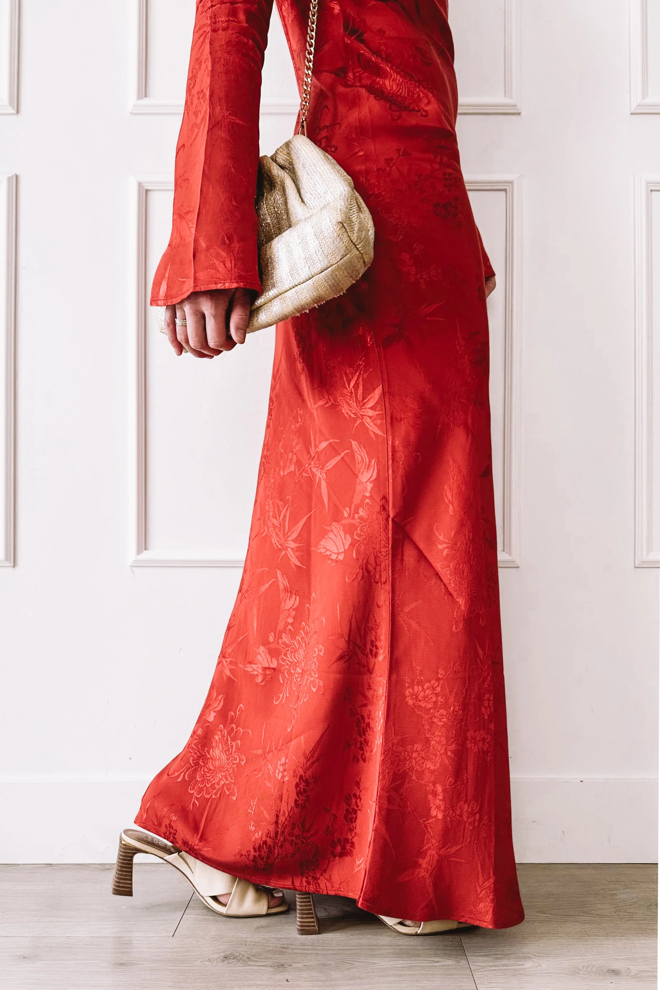 Red Maxi Dress Valentine's Day Outfit