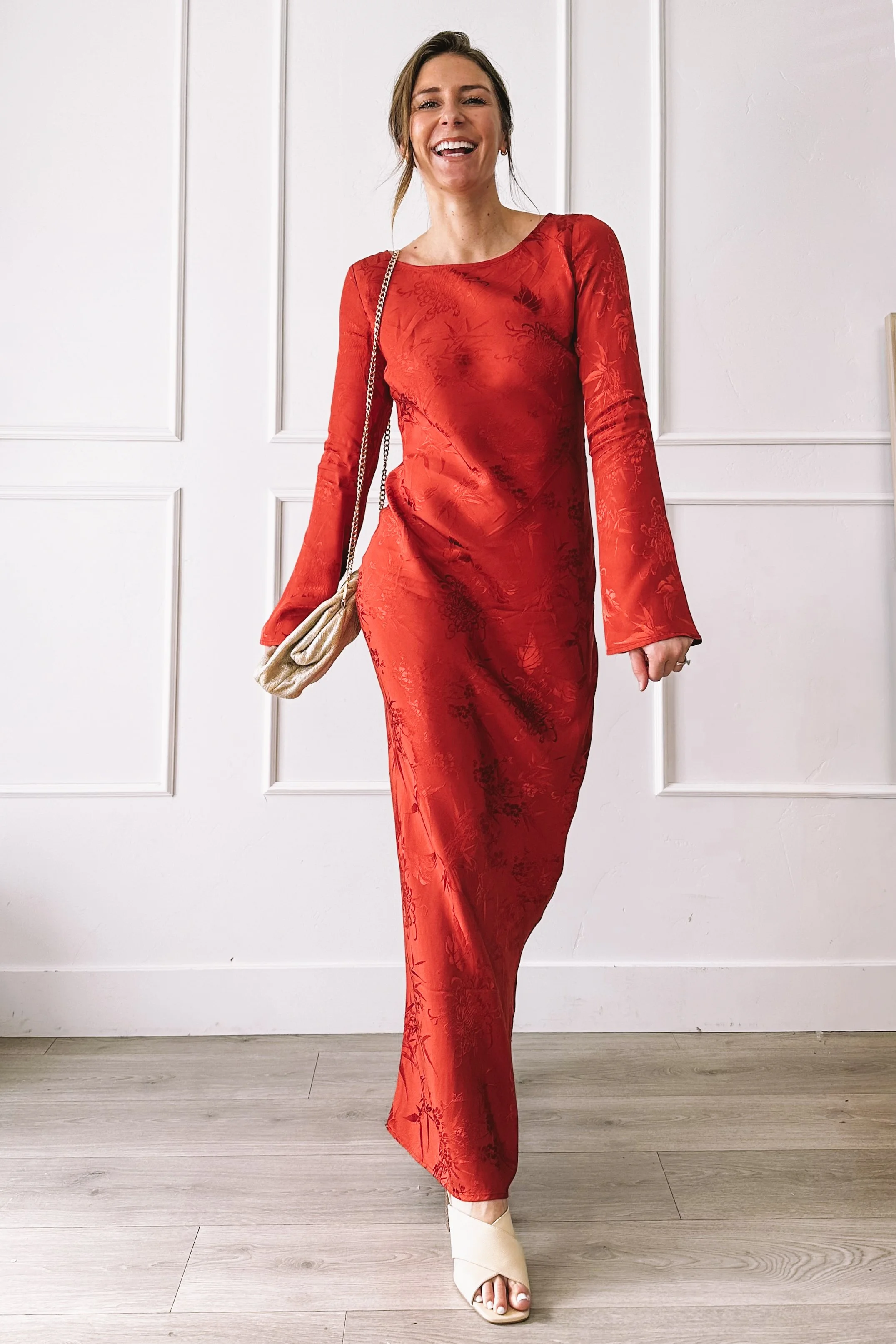 Red Maxi Dress Valentine's Day Outfit