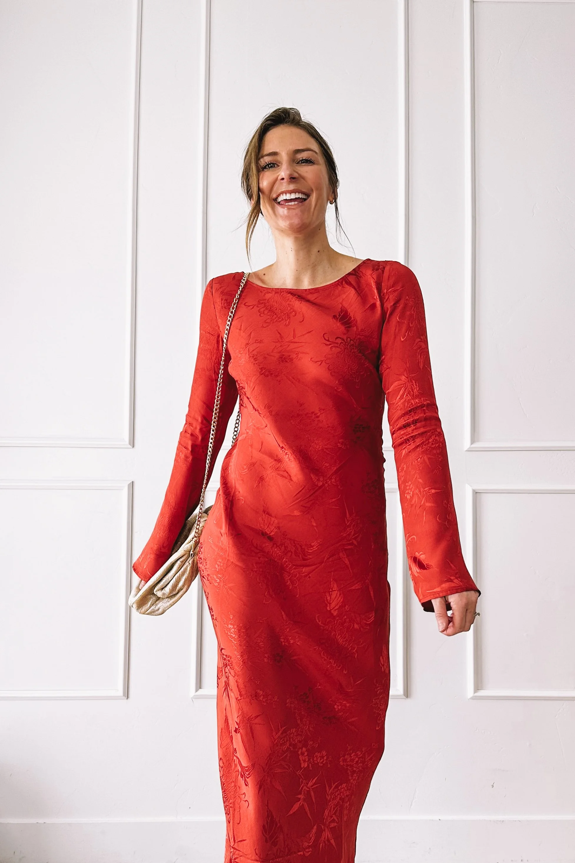 Red Maxi Dress Valentine's Day Outfit