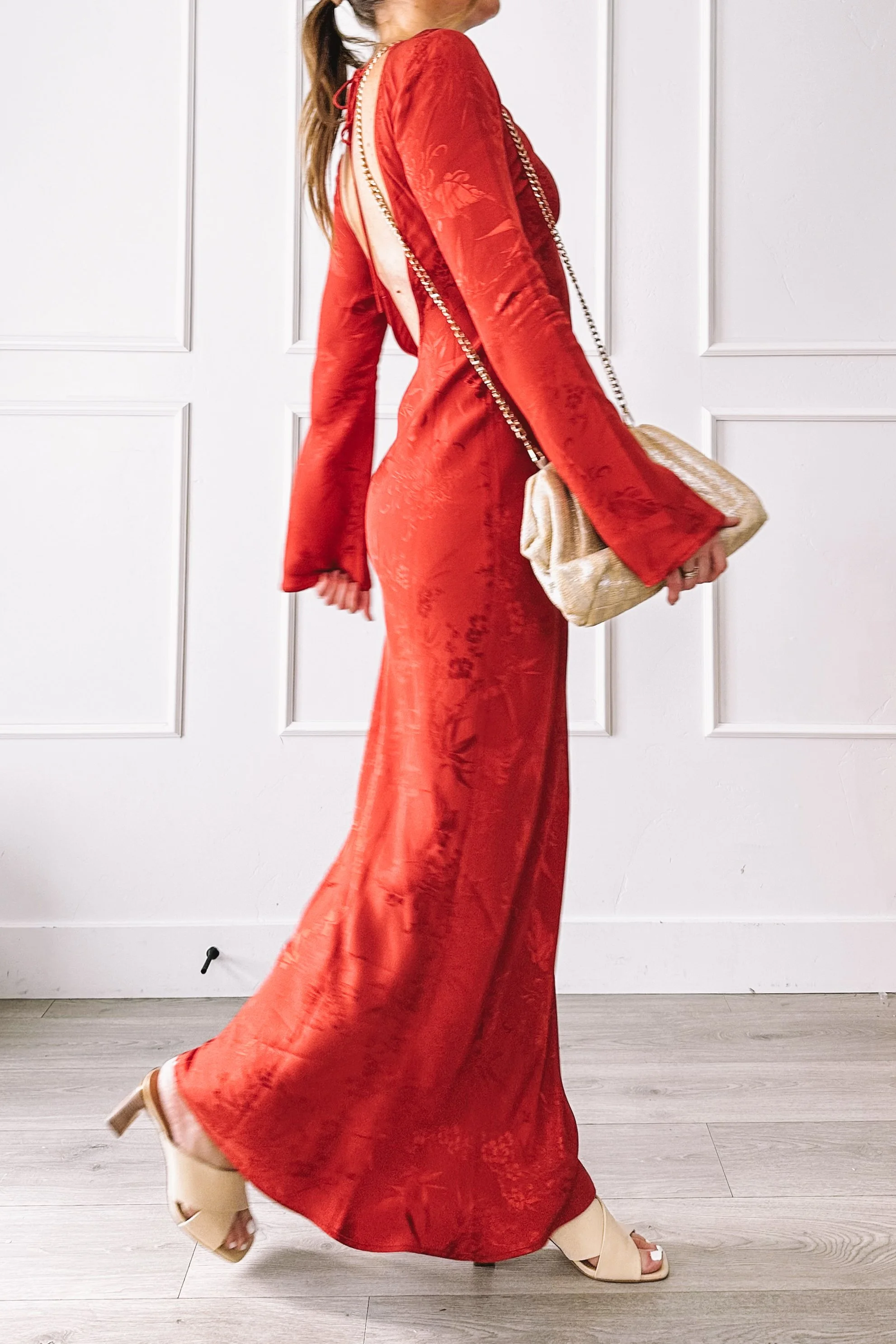 Red Maxi Dress Valentine's Day Outfit
