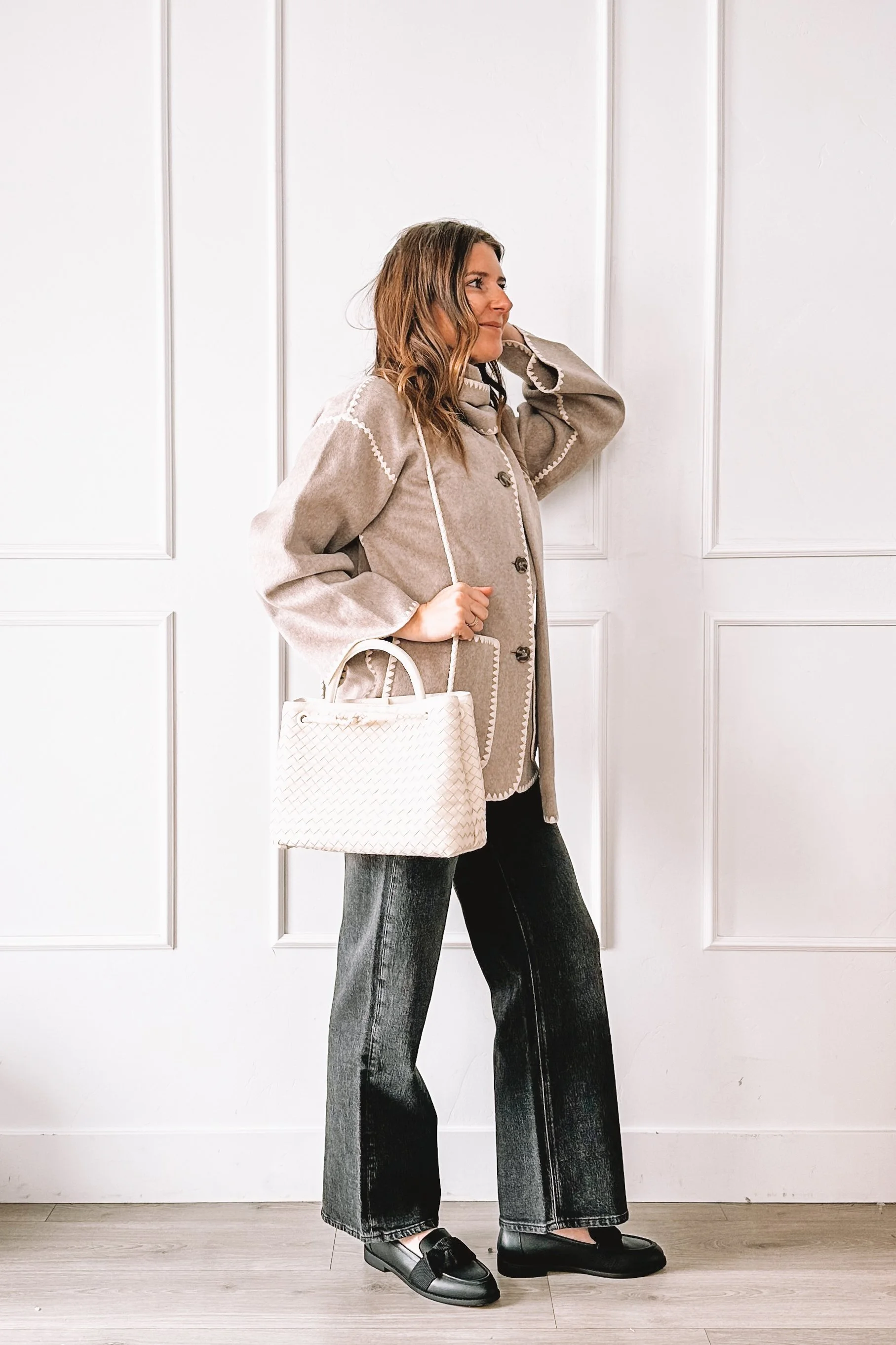 everyday outfit with quince jacket