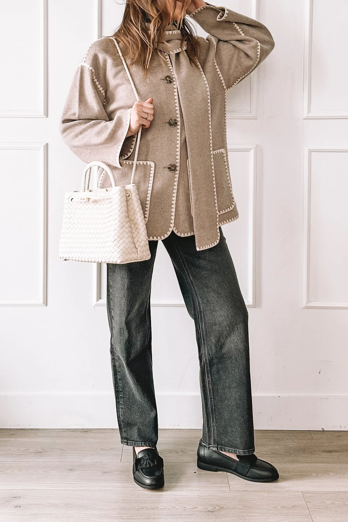 everyday outfit with quince jacket