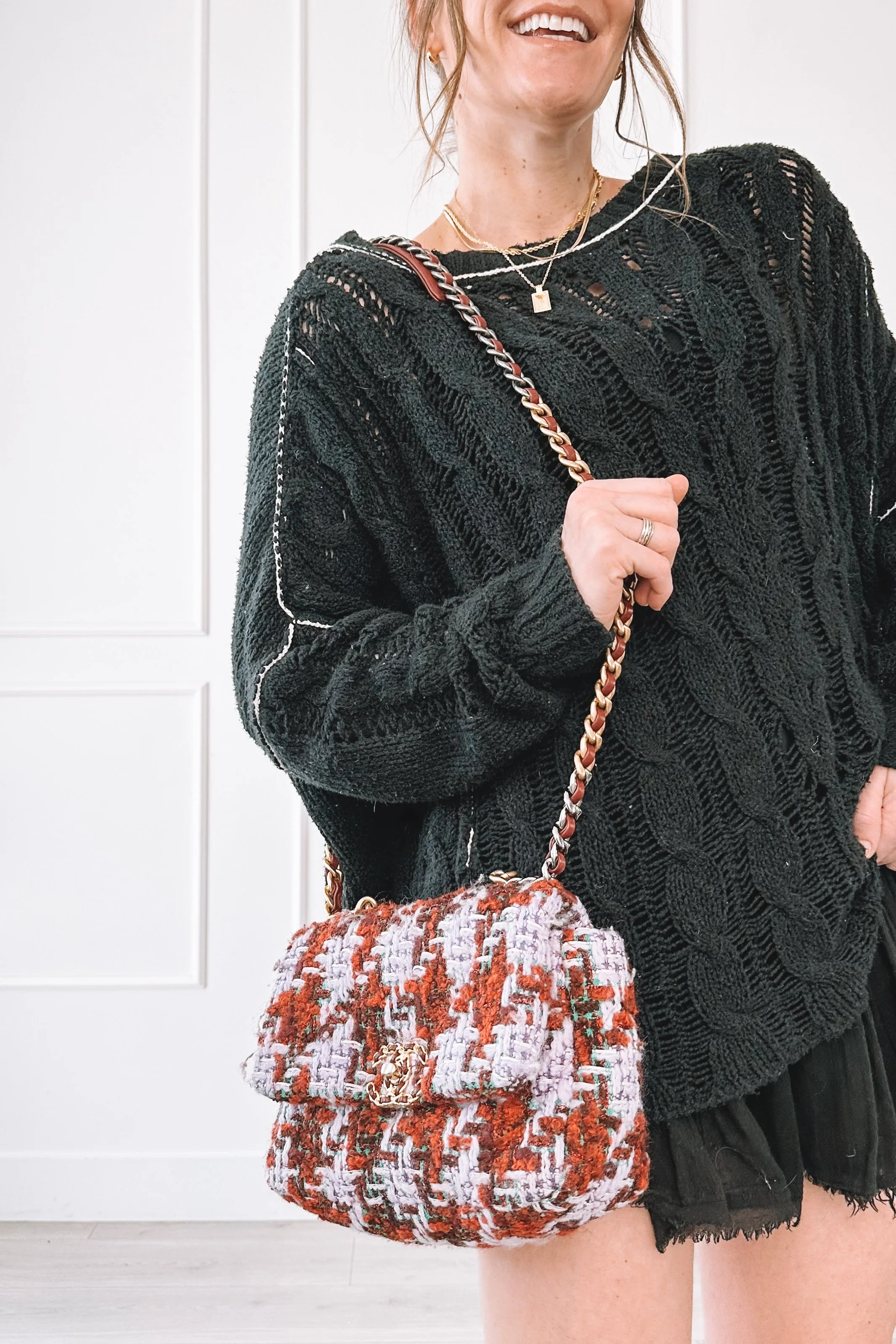 Casual everyday mom outfit with designer bag