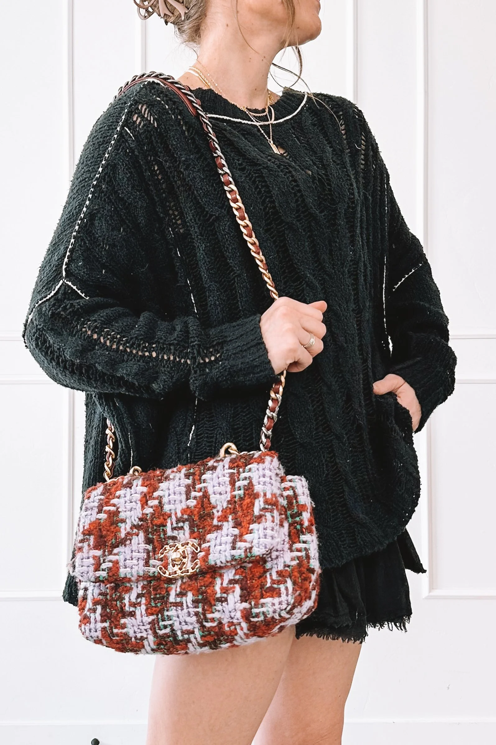  Casual everyday mom outfit with designer bag