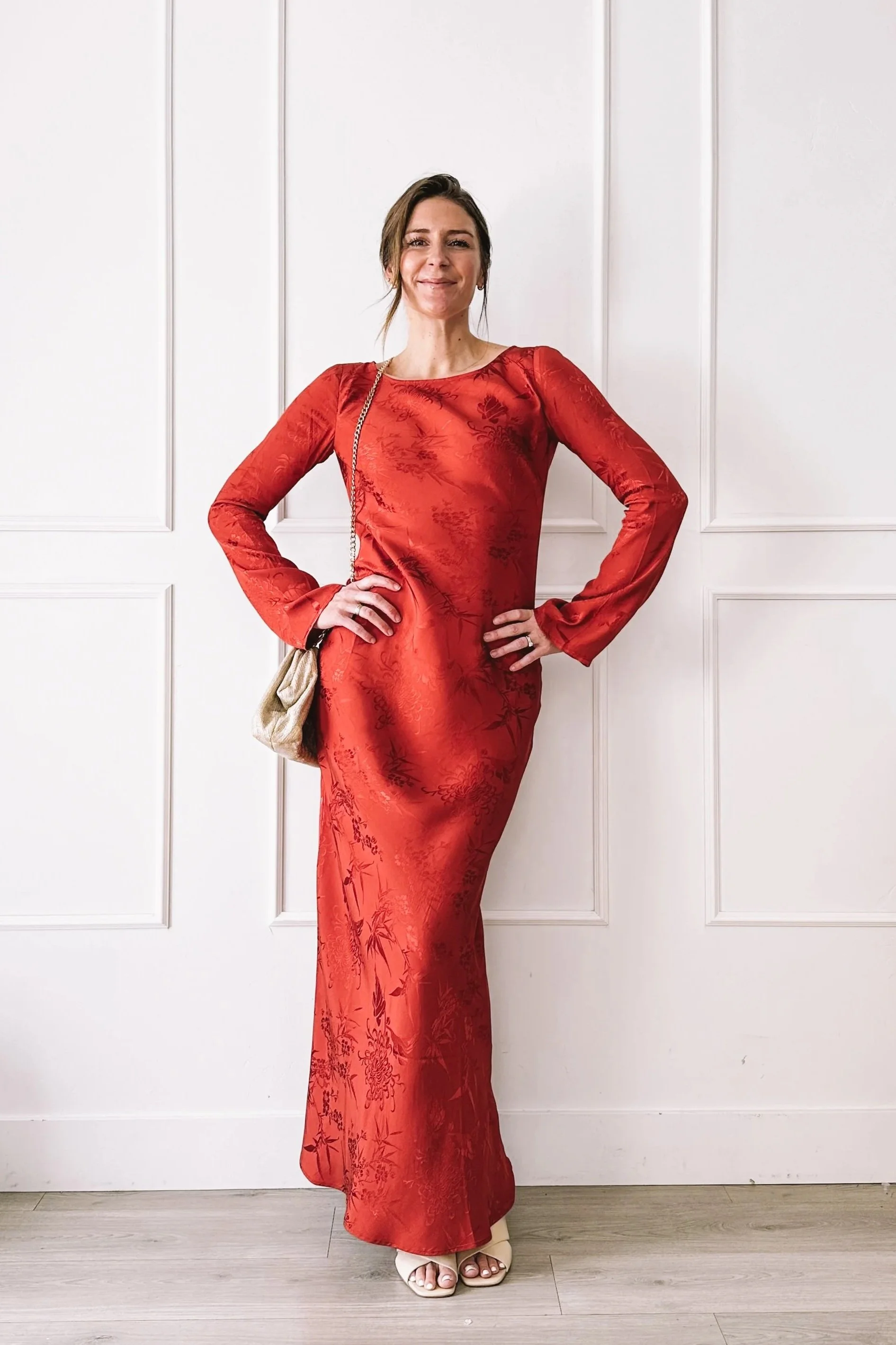 Red Maxi Dress Valentine's Day Outfit