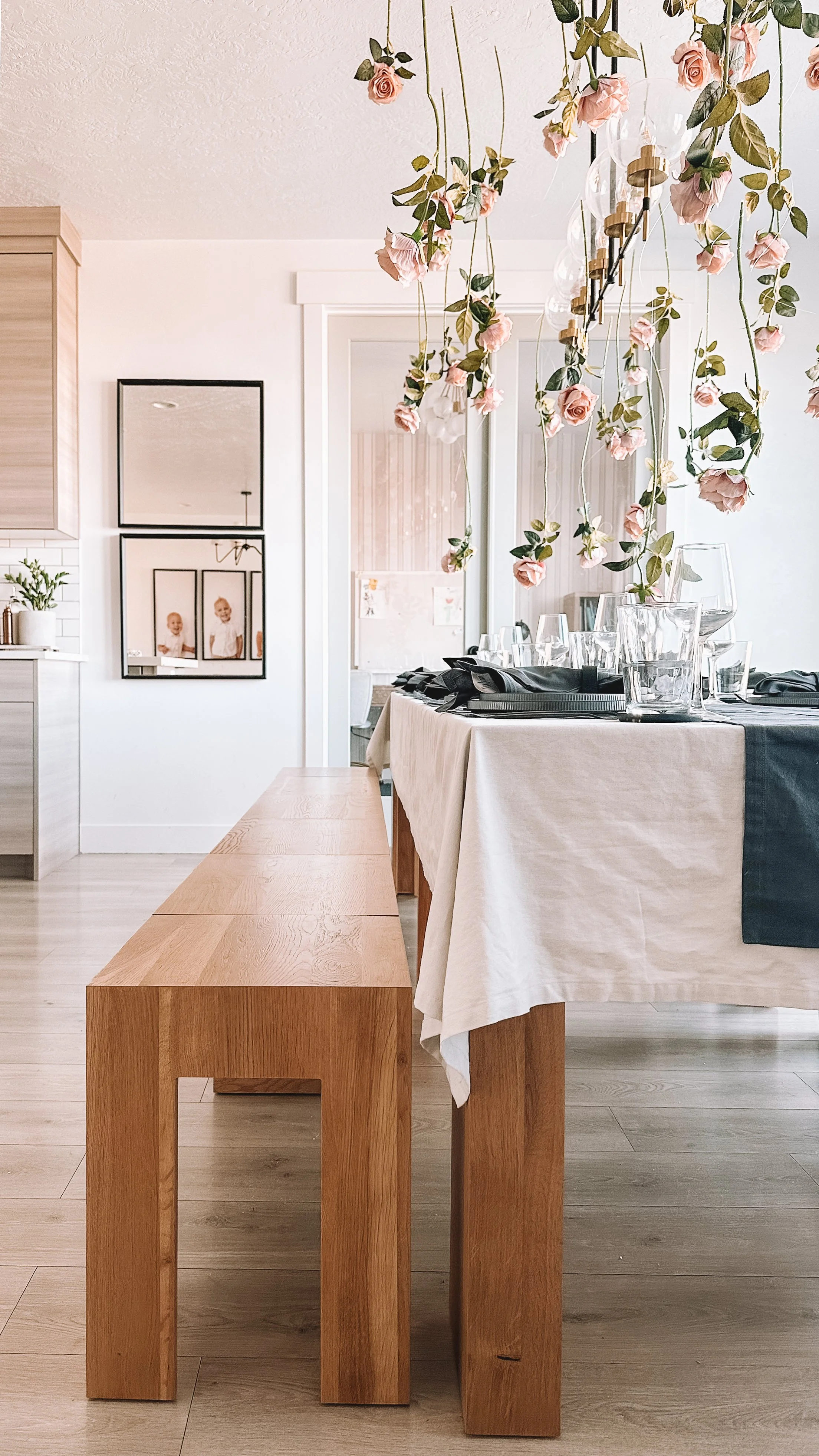 Valentine’s Day Table Decor Idea With a Ceiling Hanging Centerpiece