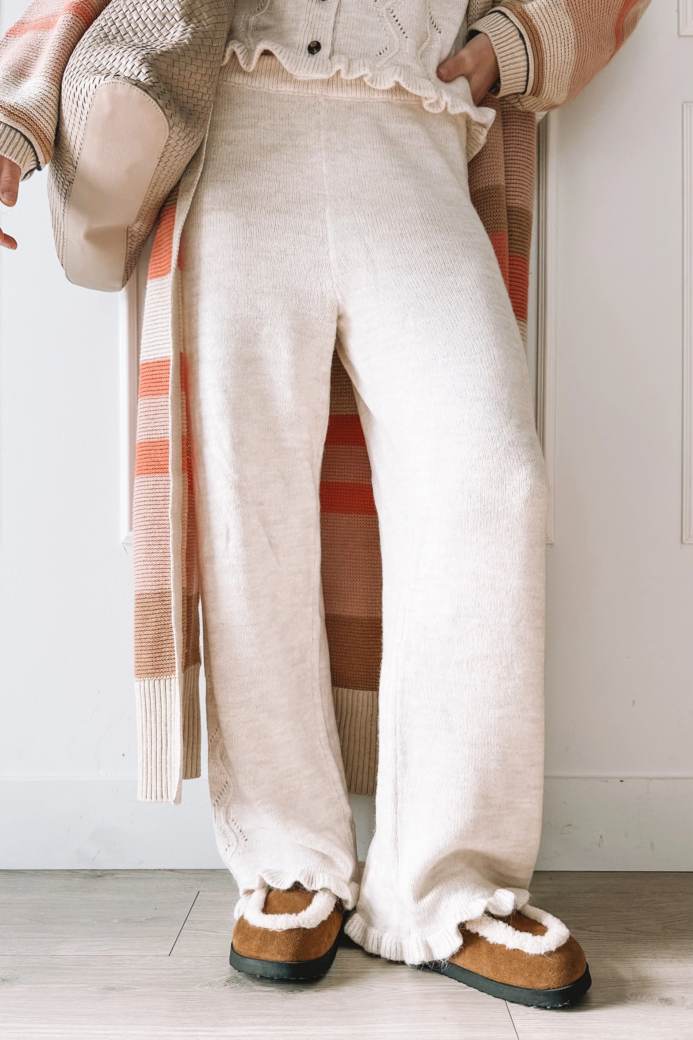 Cozy Everyday Outfit With Matching Knit Set and Maxi Cardigan