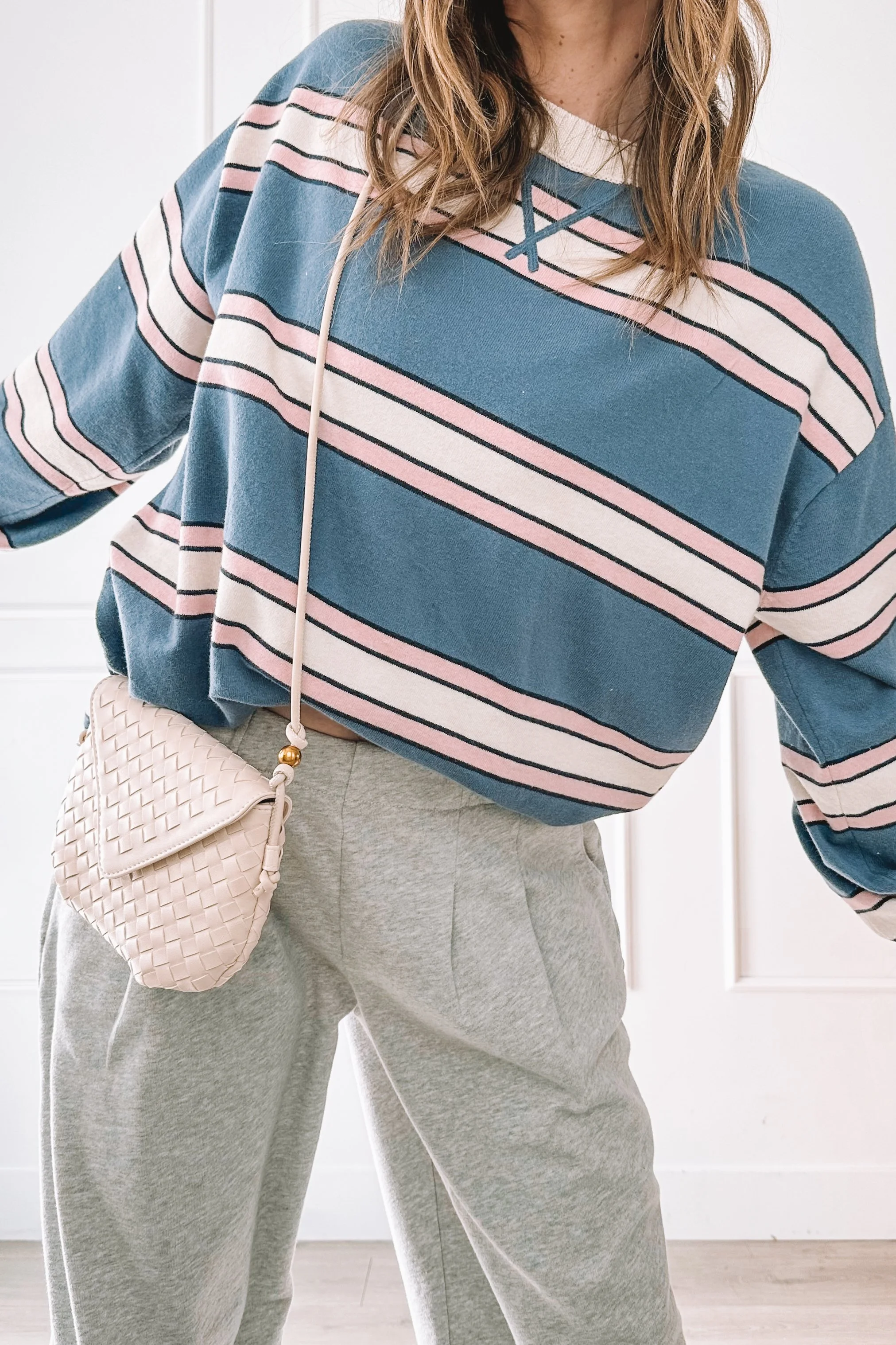 Comfy but put together everyday outfit with Aerie pants and Adidas sneakers