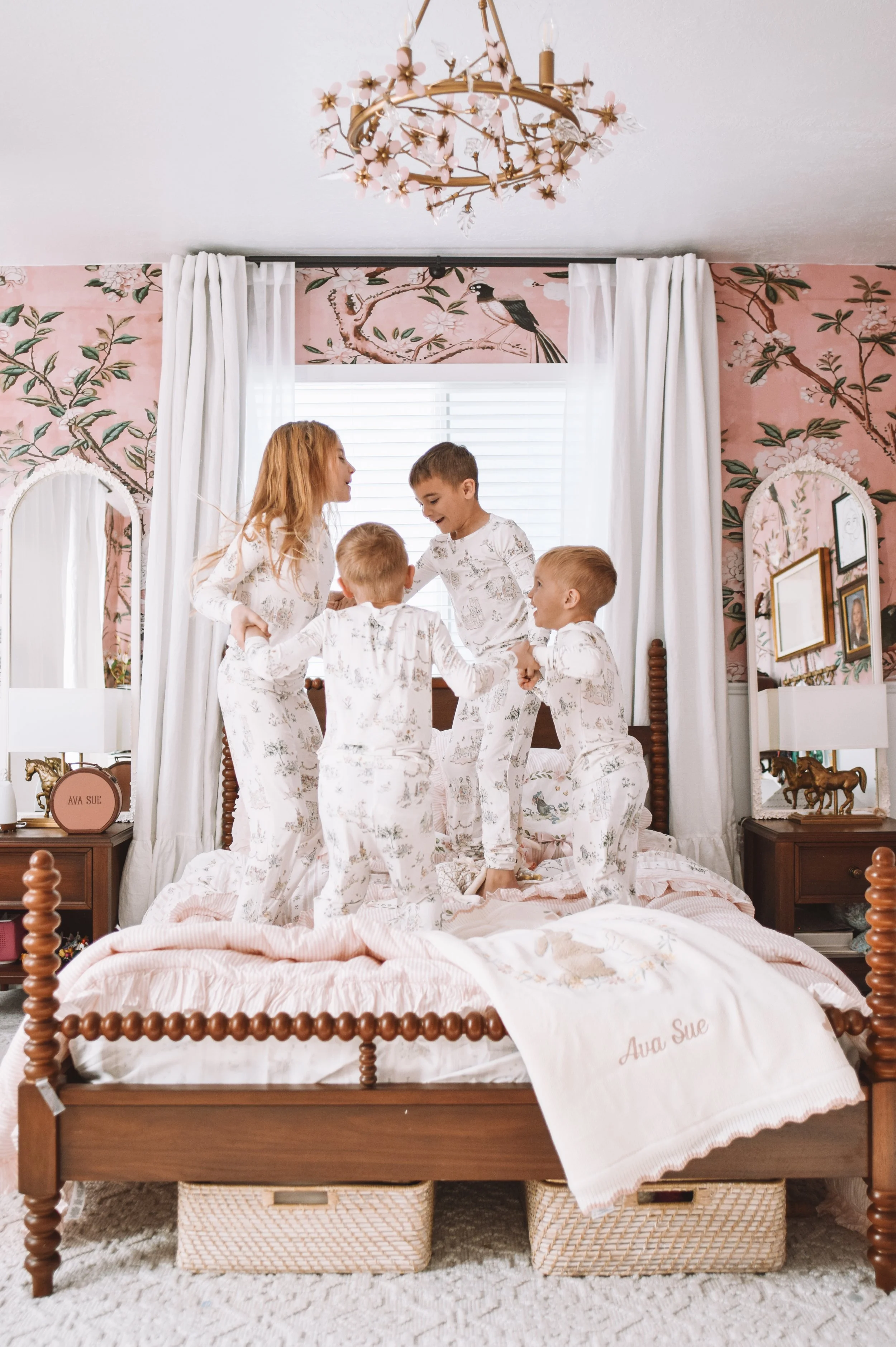 Ava pink girls Easter bedroom Pottery Barn Kids bedding