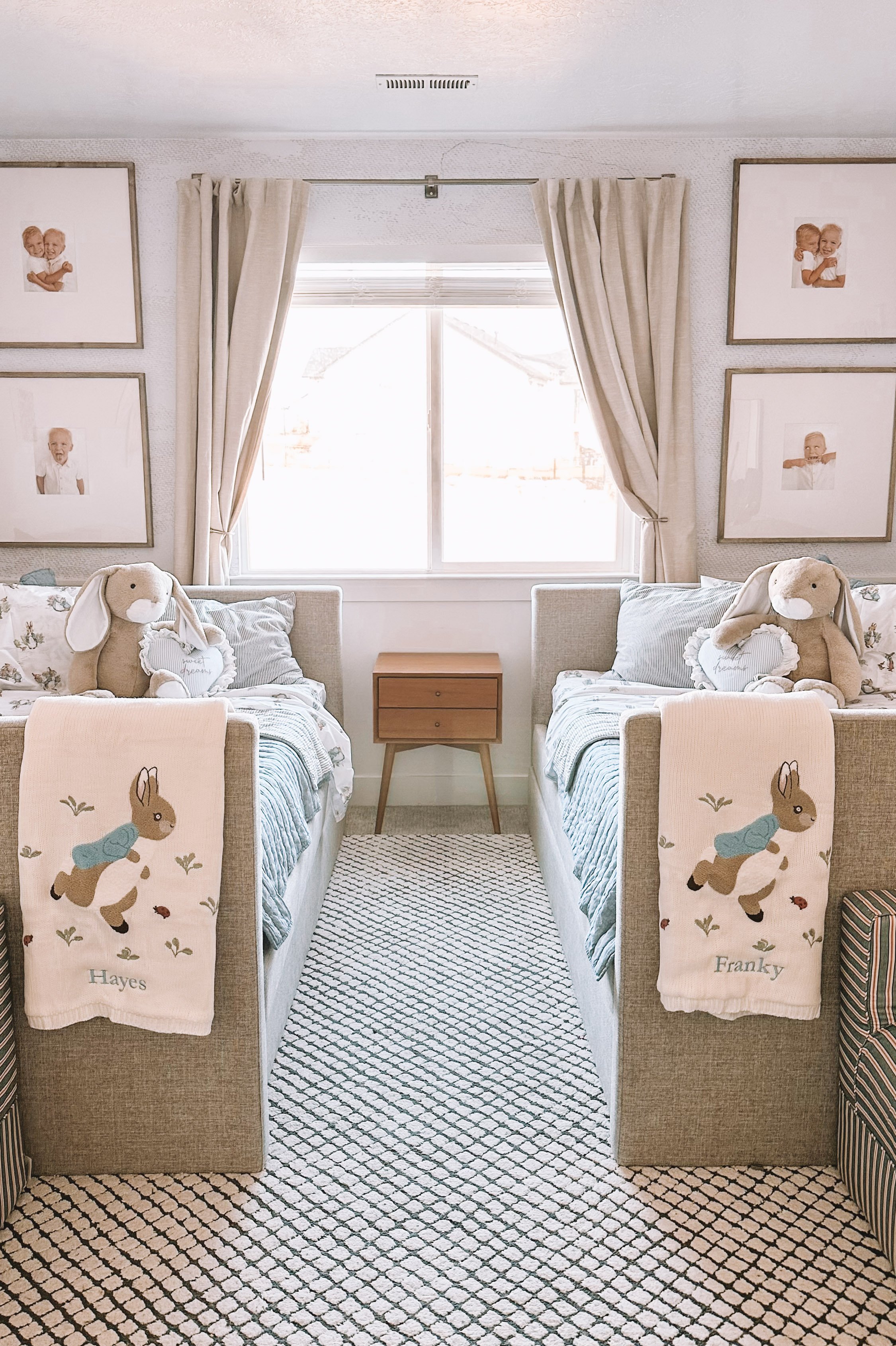 Franky Hayes boys shared Easter bedroom Pottery Barn Kids