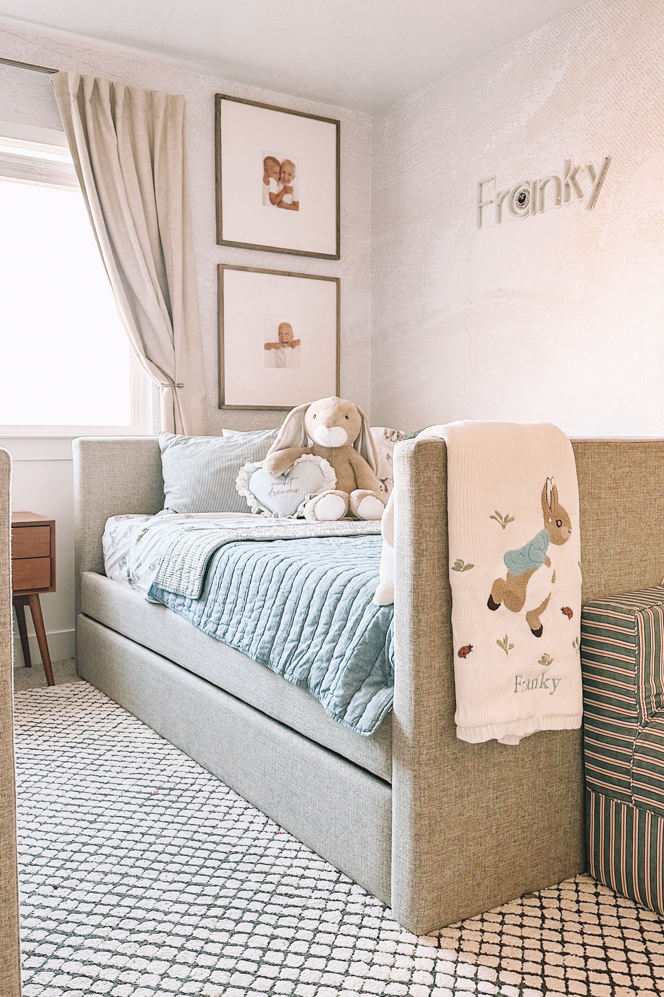 Franky Hayes boys shared Easter bedroom Pottery Barn Kids