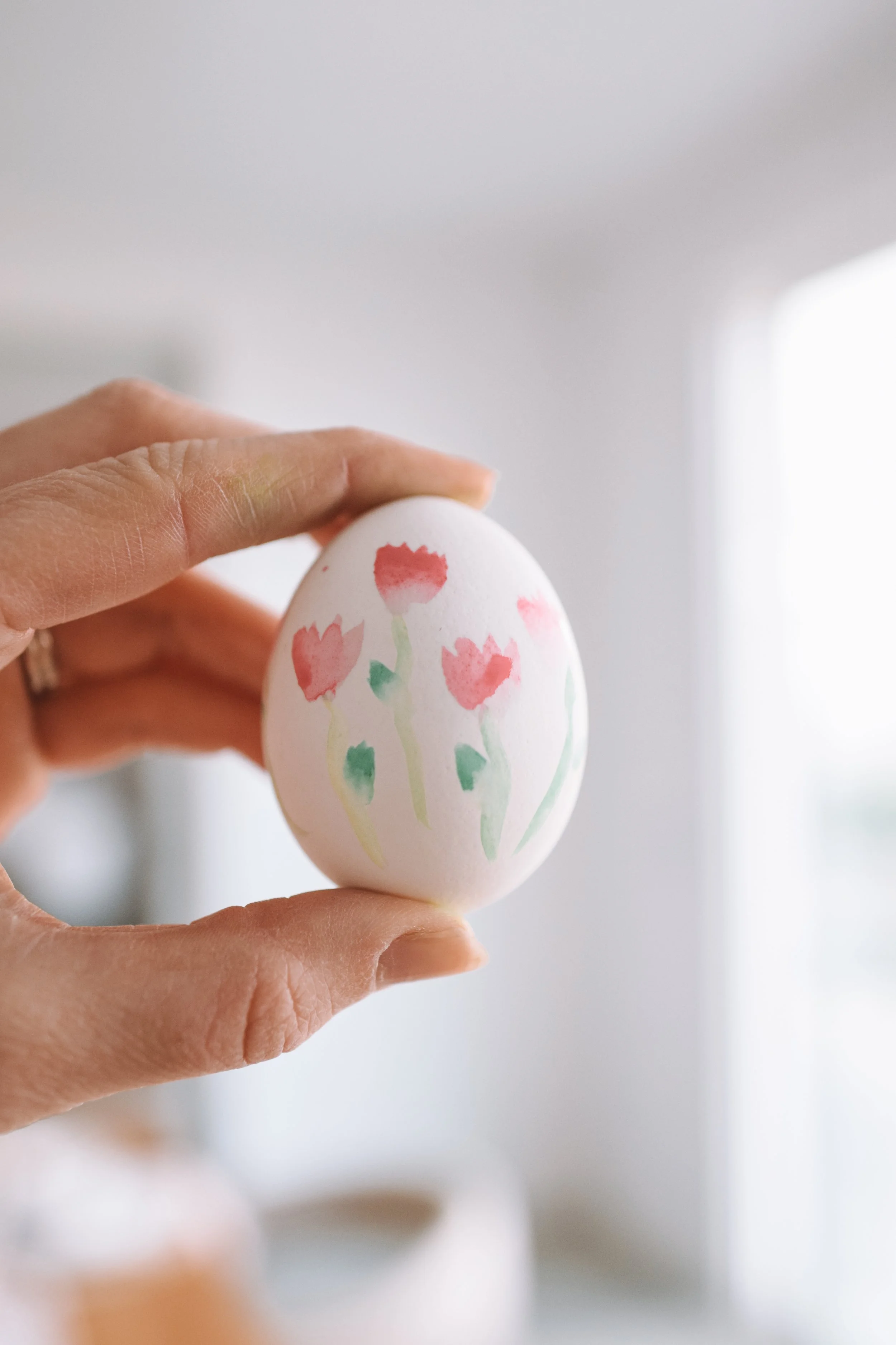 Watercolor Easter Eggs in Woven Basket