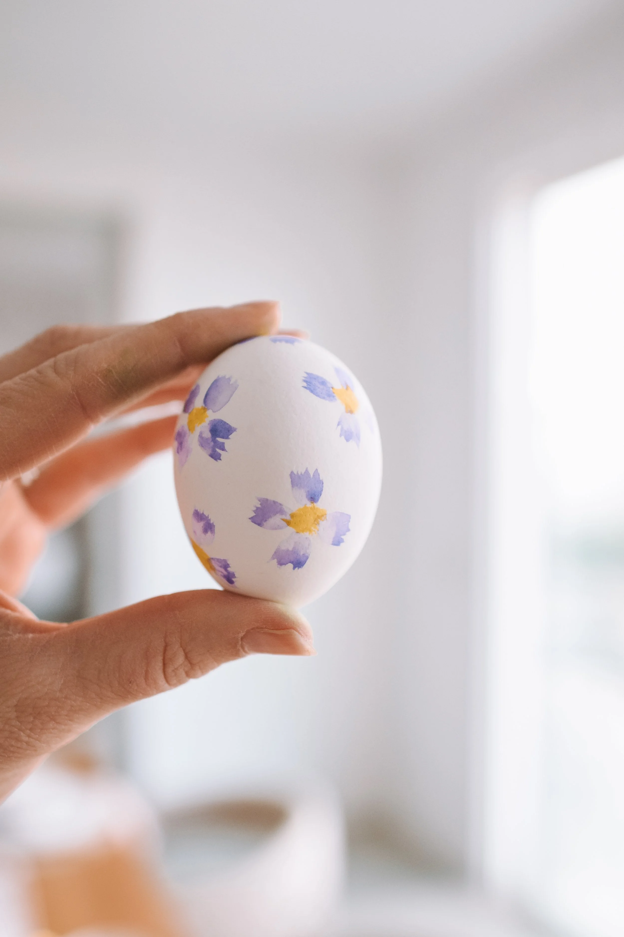Watercolor Easter Eggs in Woven Basket