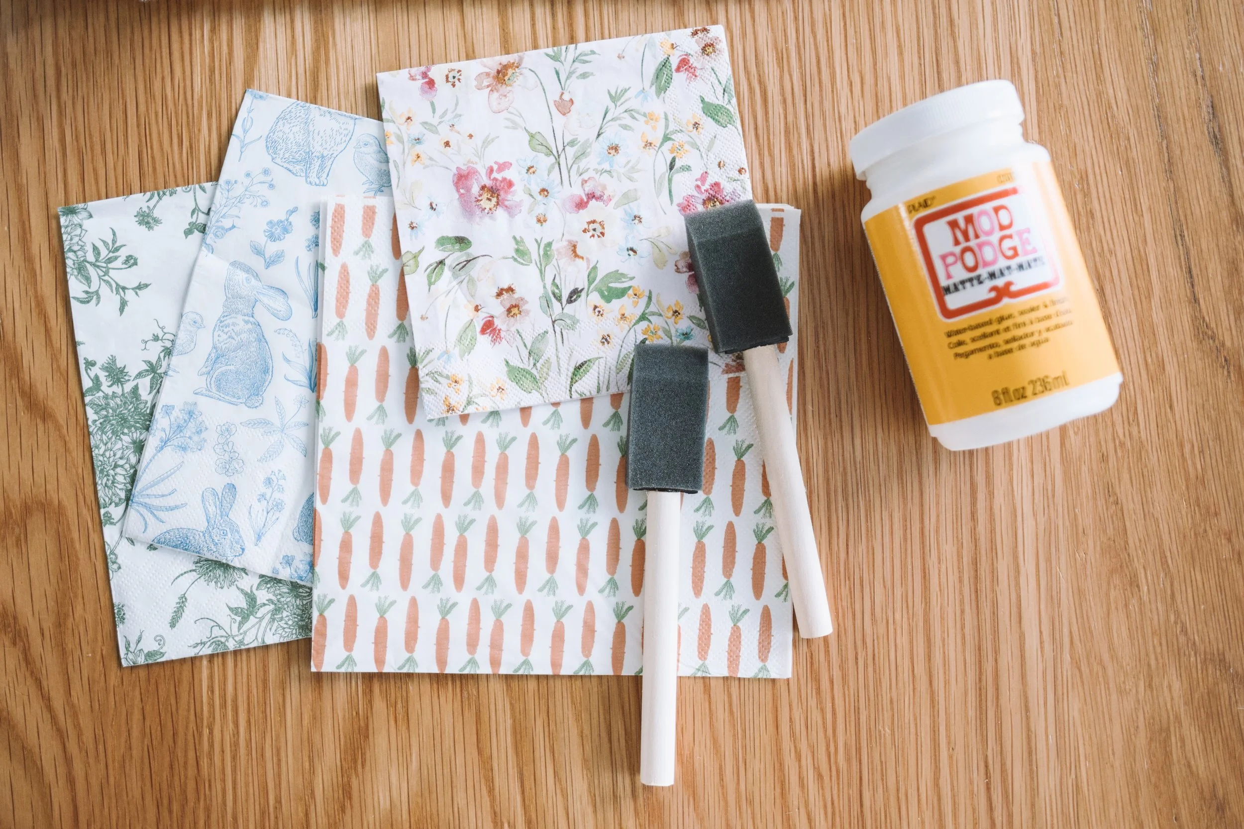 Napkin Covered Easter Eggs with Mod Podge