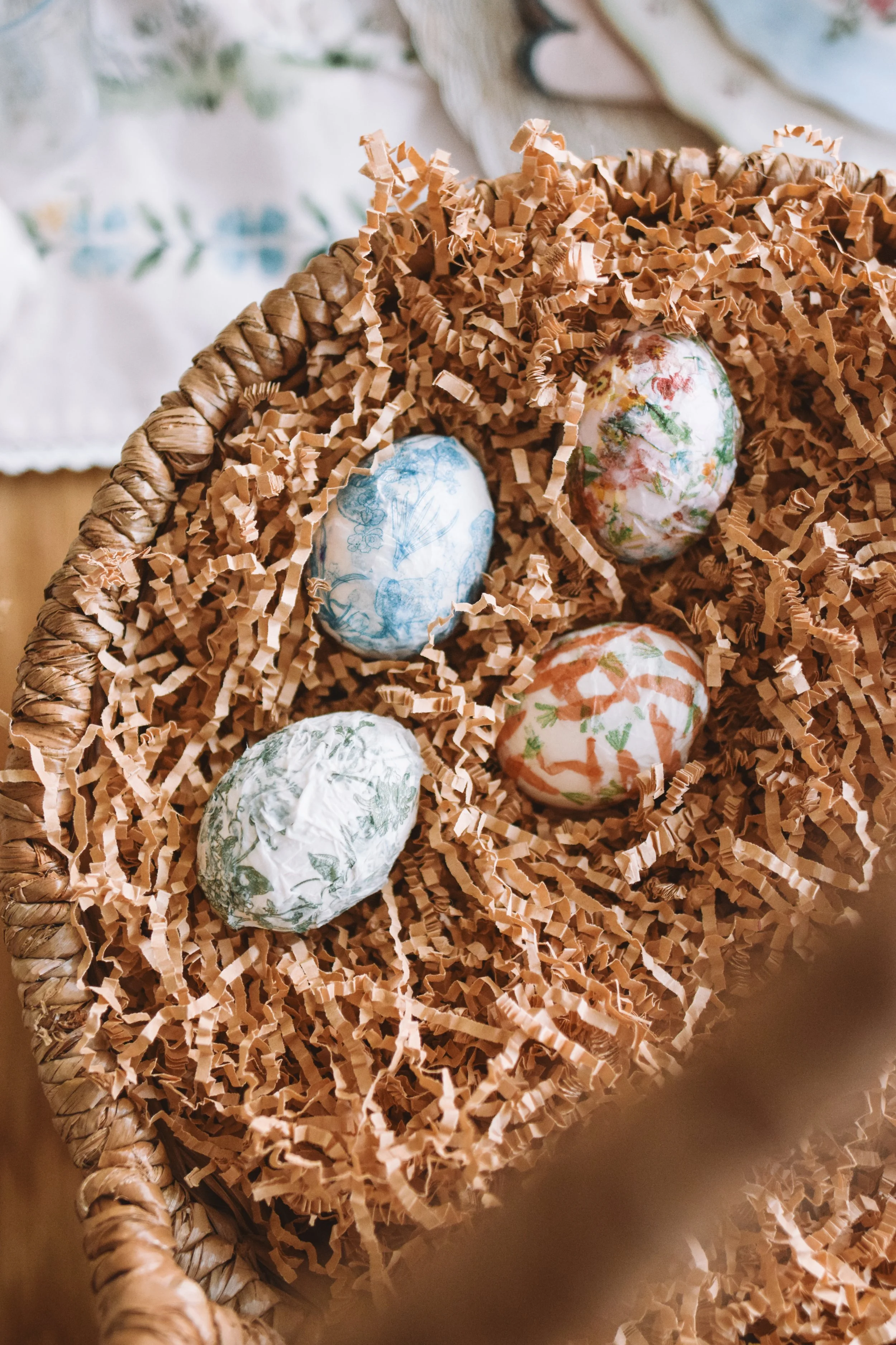 Napkin Covered Easter Eggs with Mod Podge