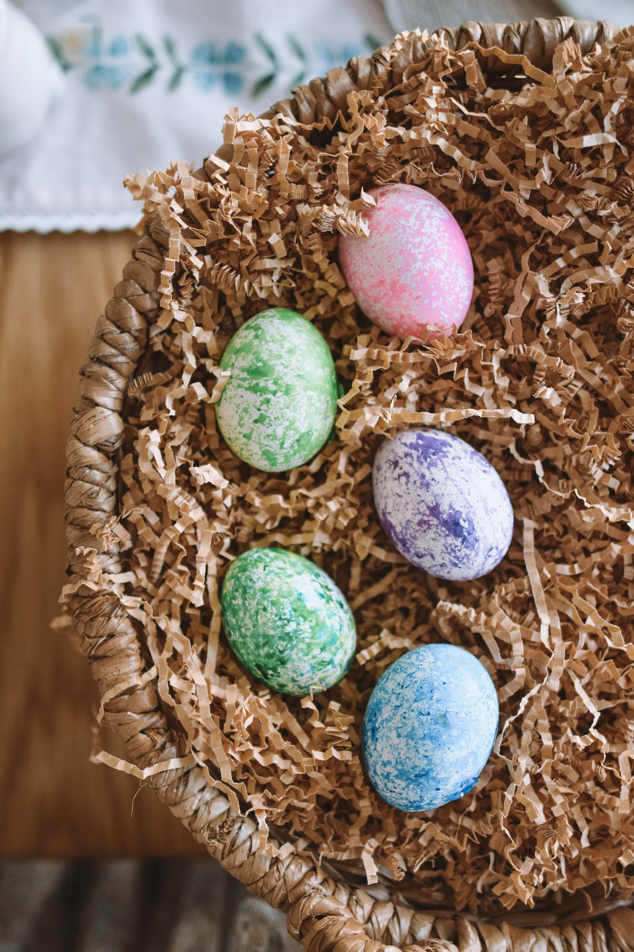 Speckled Rice Dyed Easter Eggs