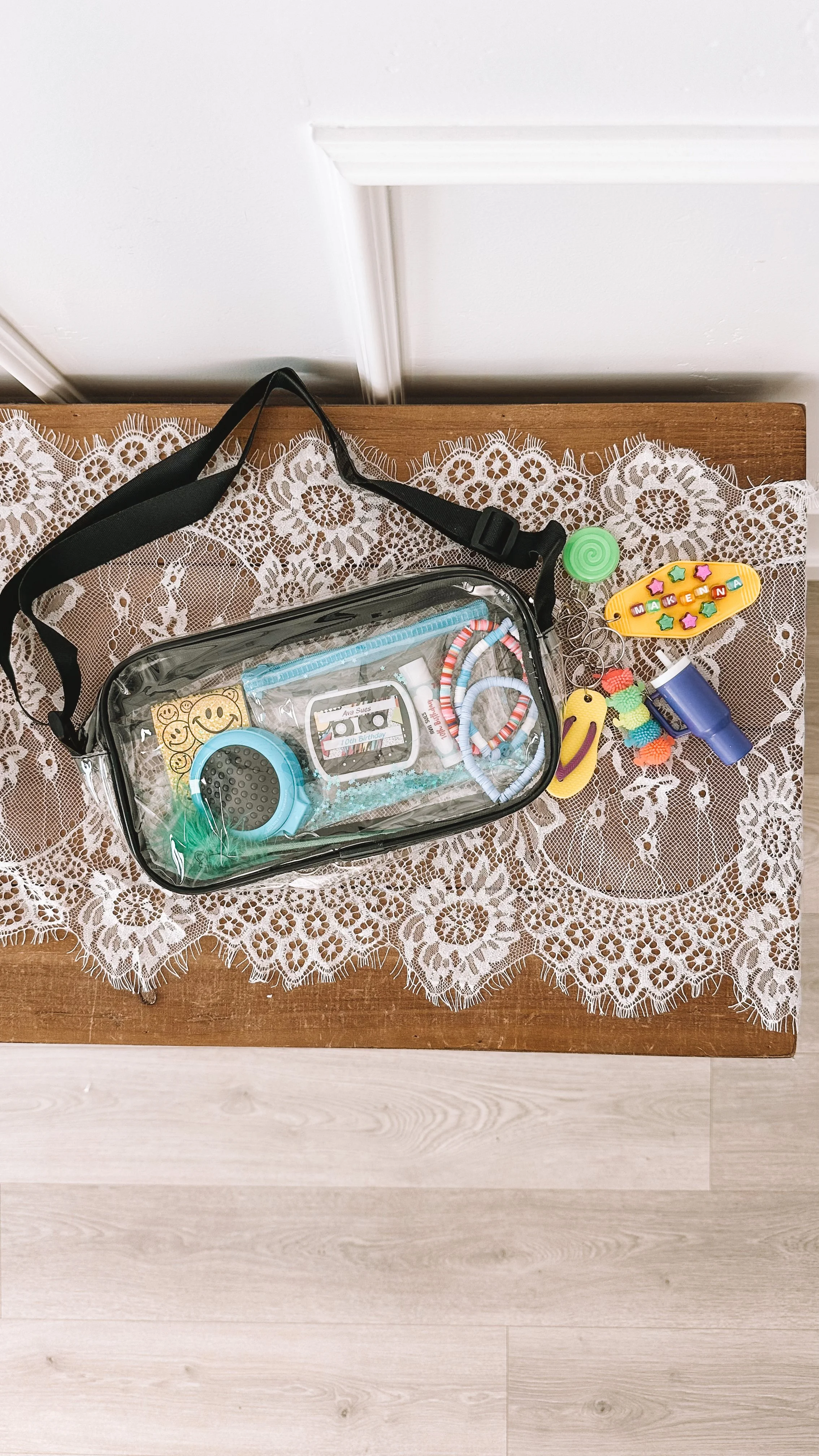 DIY purse party favor station for girls birthday party