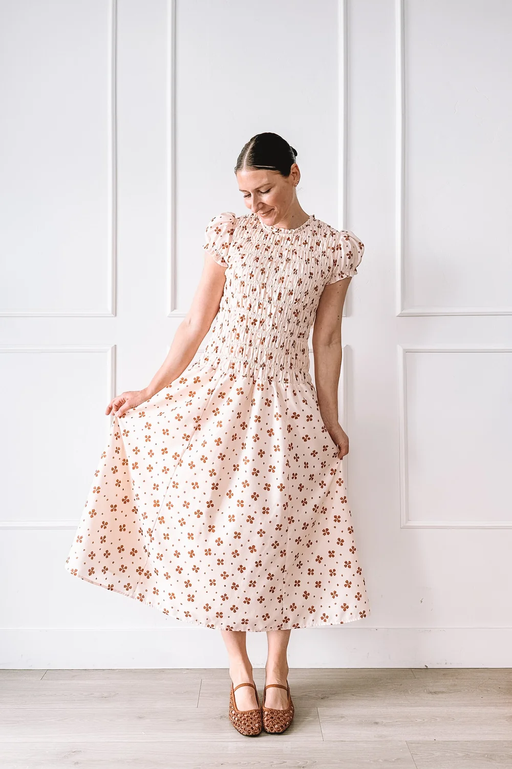 cotton wrap dress midi Oscar de La Renta Hibiscus Cotton Poplin Wrap Dress