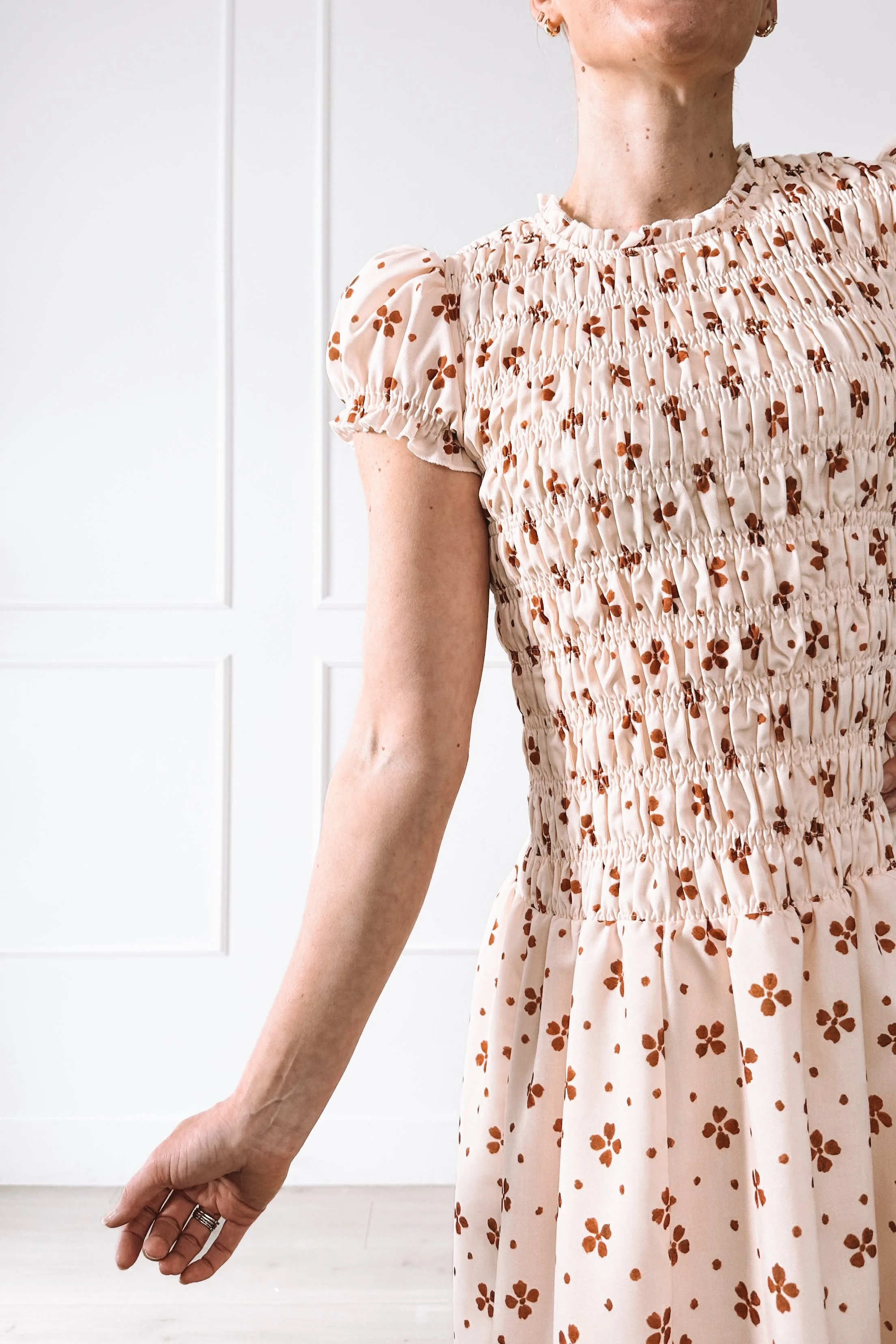 bohme floral smocked midi dress easter outfit