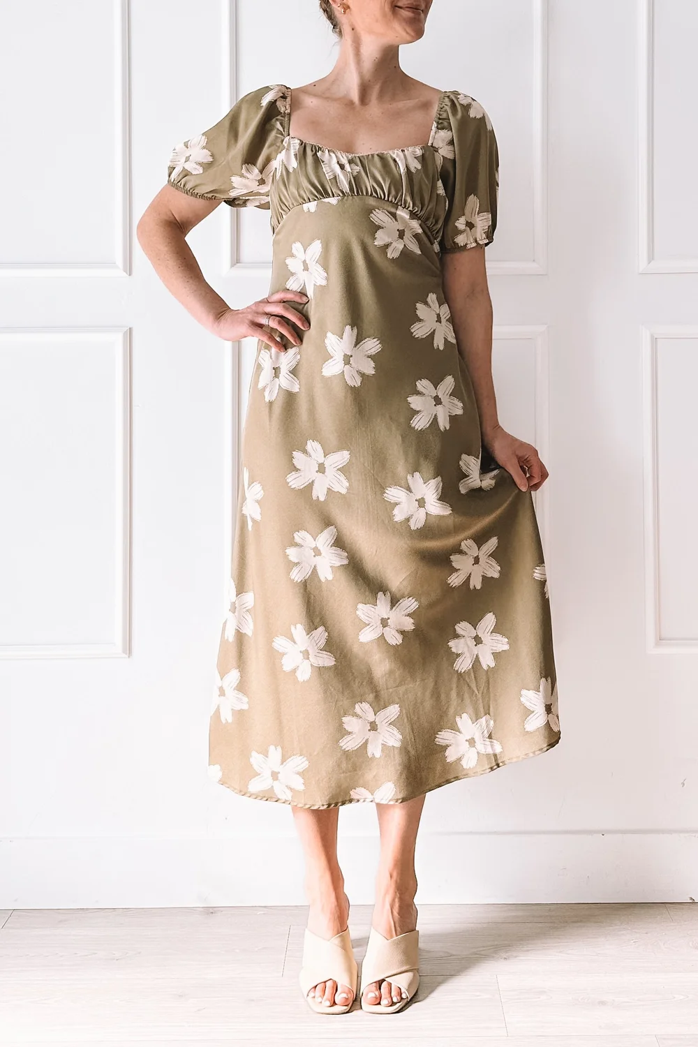 Bohme Green Floral Midi Dress Outfit<br/><br/>  Jenn Hallak