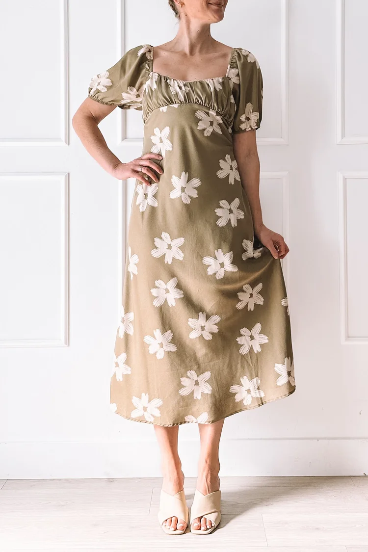 Bohme Green Floral Midi Dress Outfit<br/><br/>  Jenn Hallak