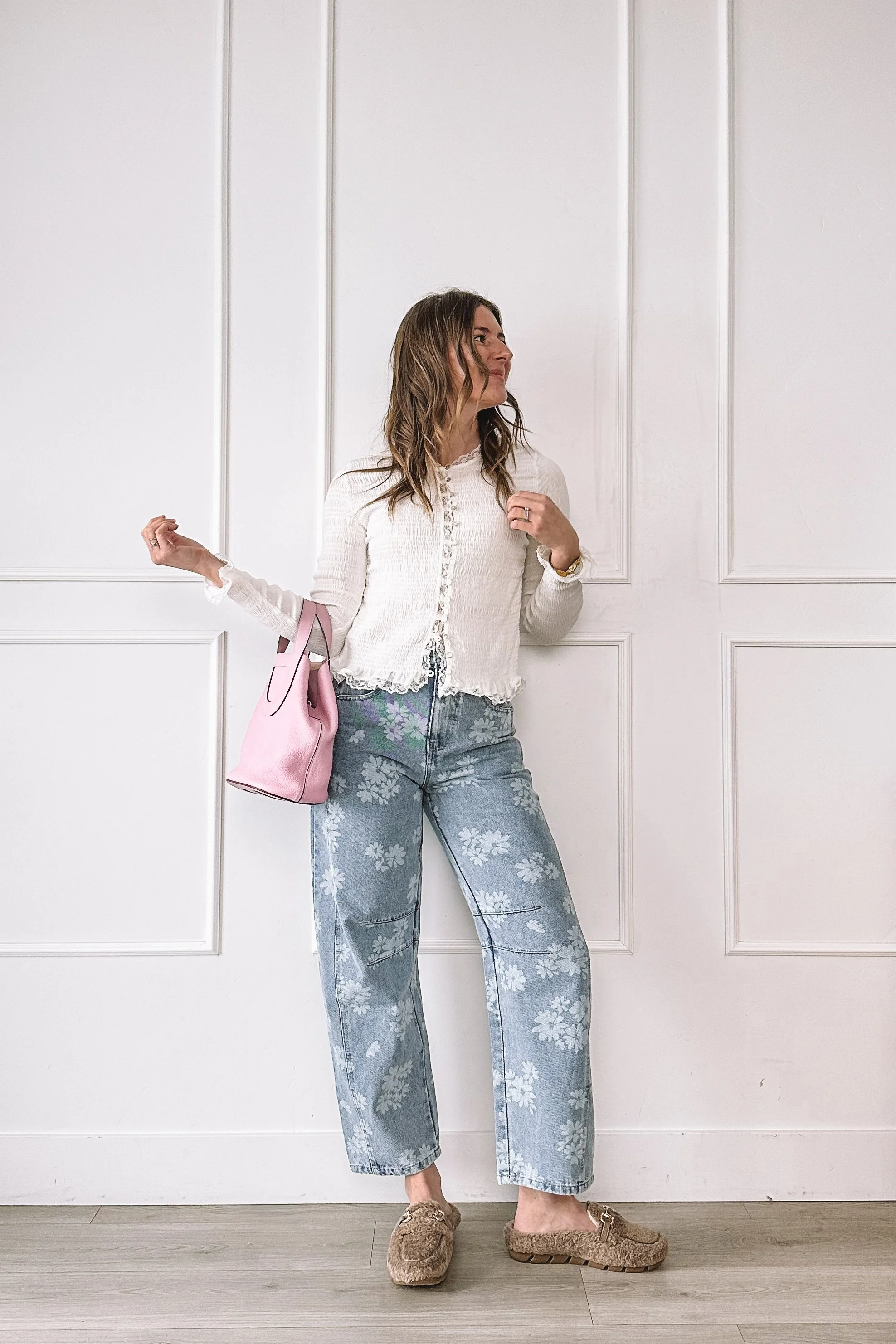 floral denim everyday outfit