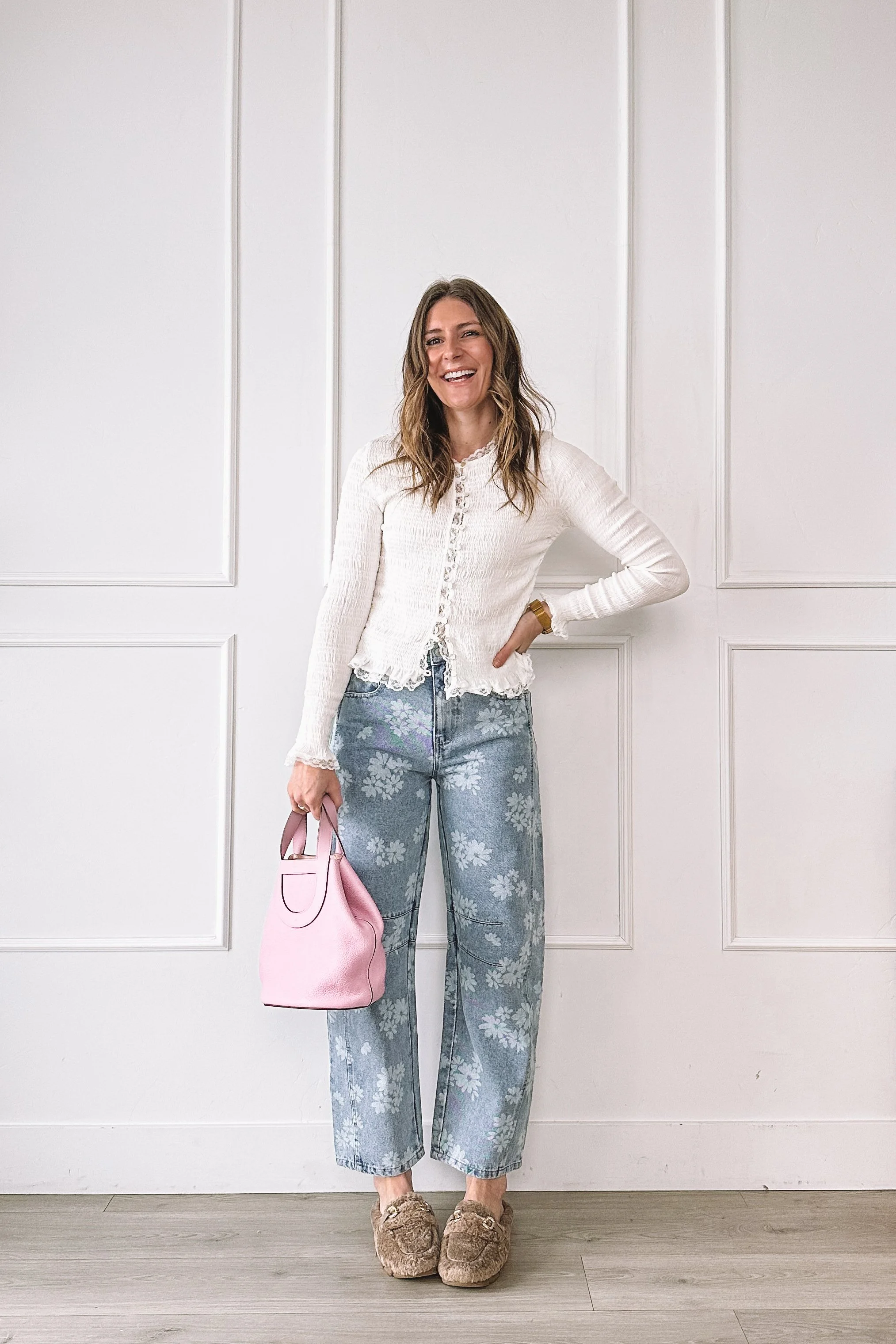 floral denim everyday outfit