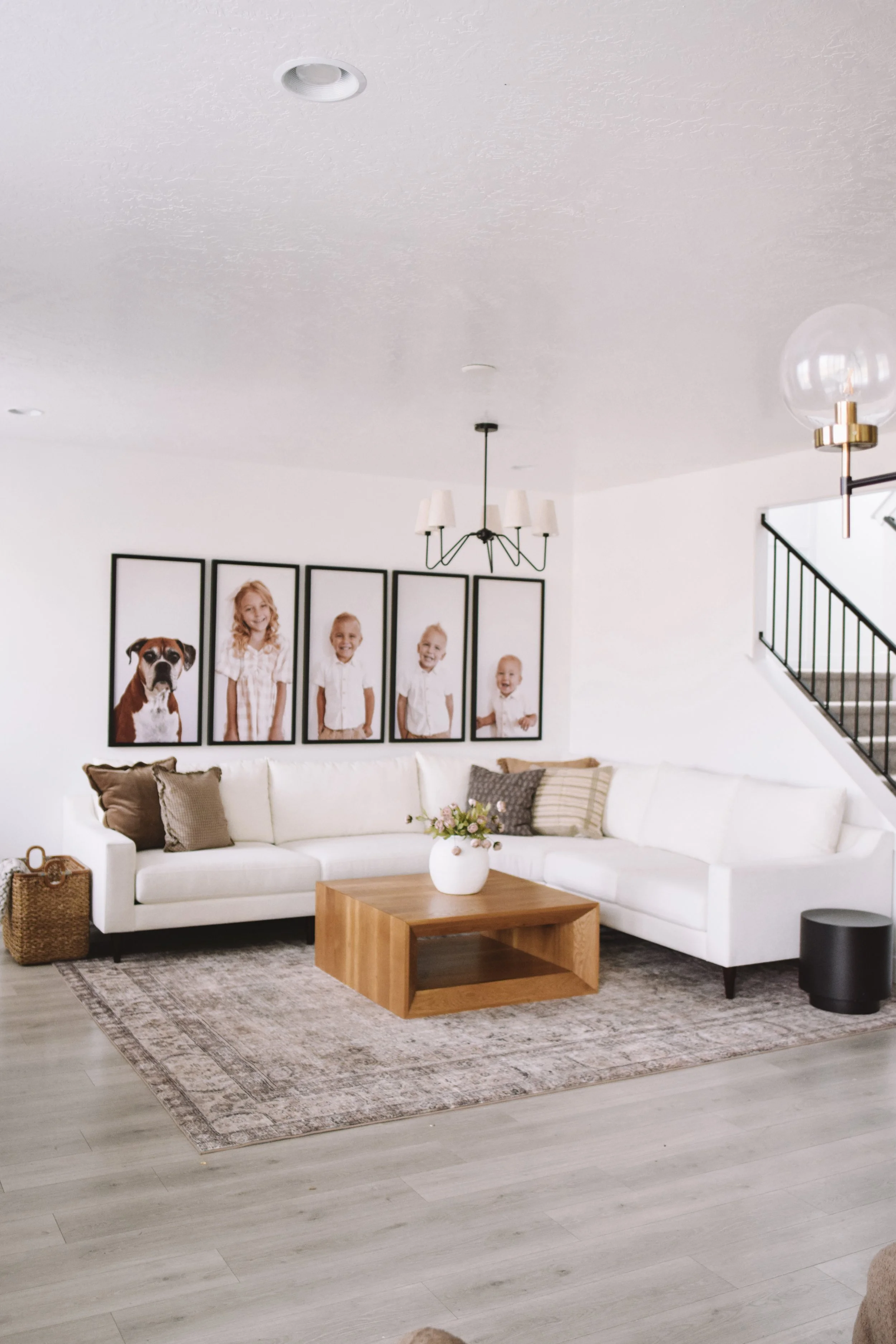 Neutral Living Room Decor - Custom White Washable Sectional from What A Room
