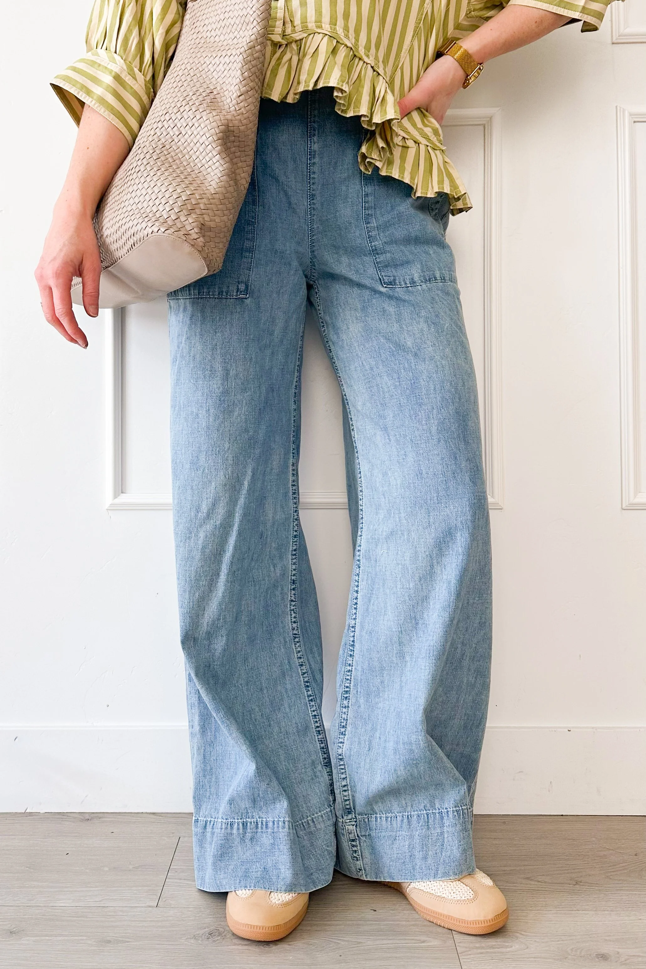 Flattering Wide Leg Jeans Outfit Casual Style
